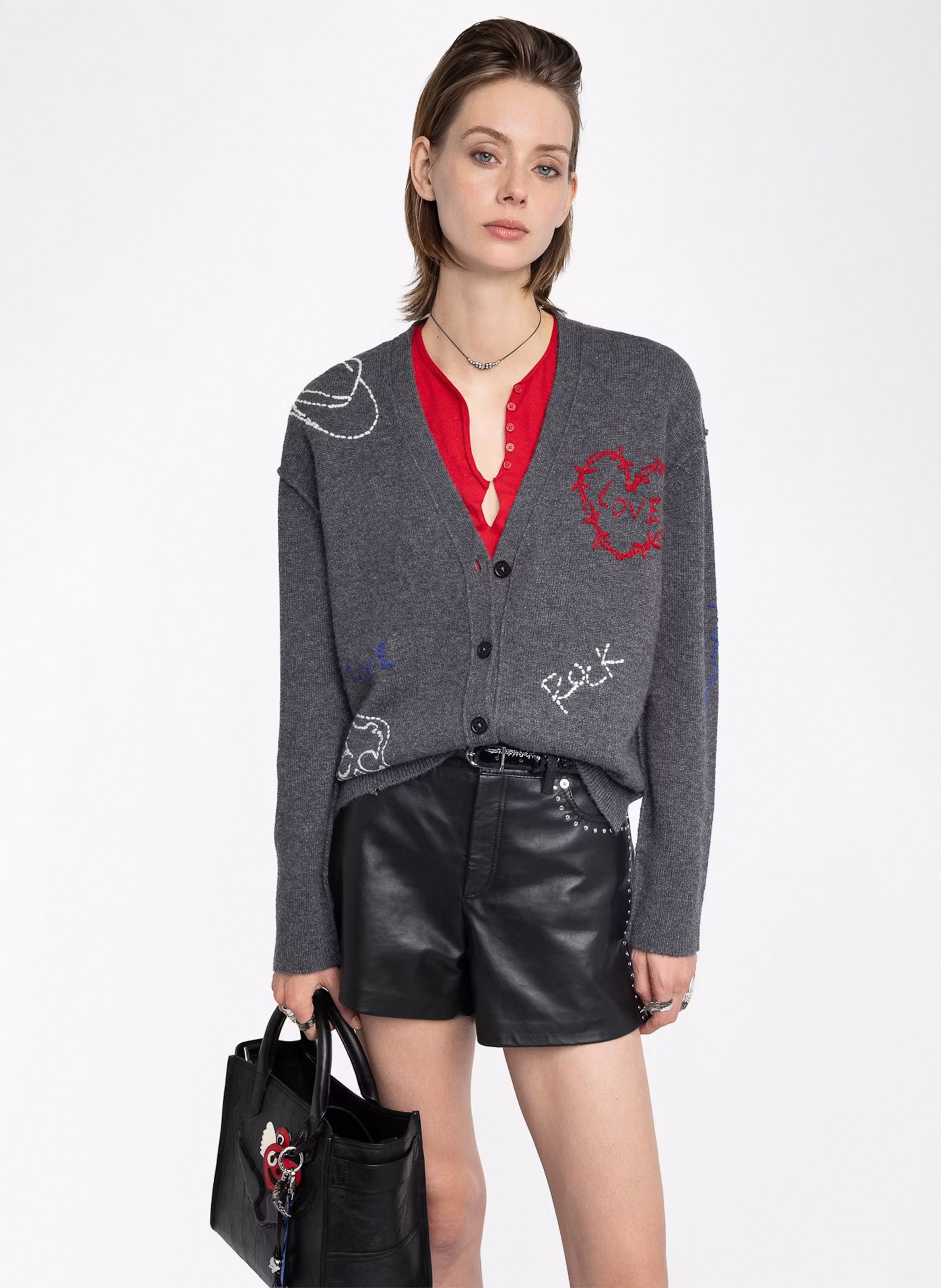 Gilet col v en cachemire mirkaz ZADIG&VOLTAIRE Gris