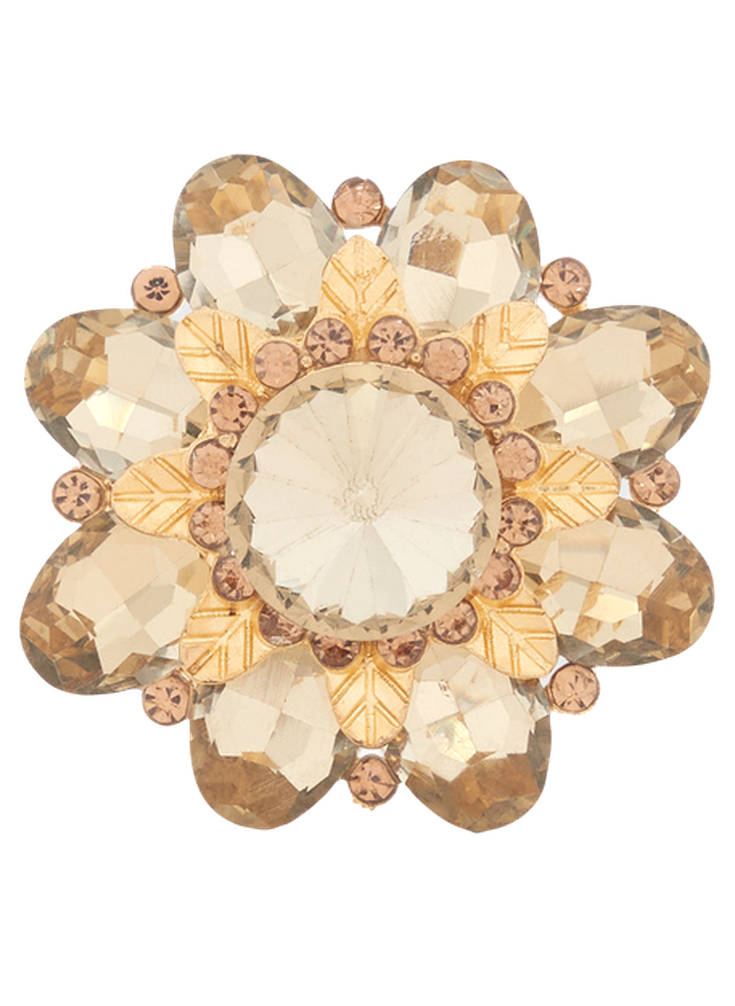 Broche en pierres et strass - flora GERARD DAREL Doré