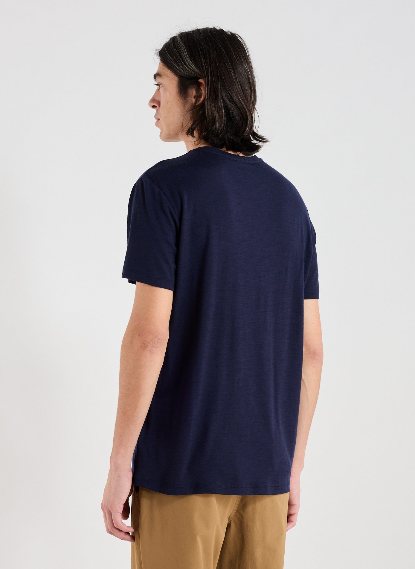 Printed wool T-shirt Blue