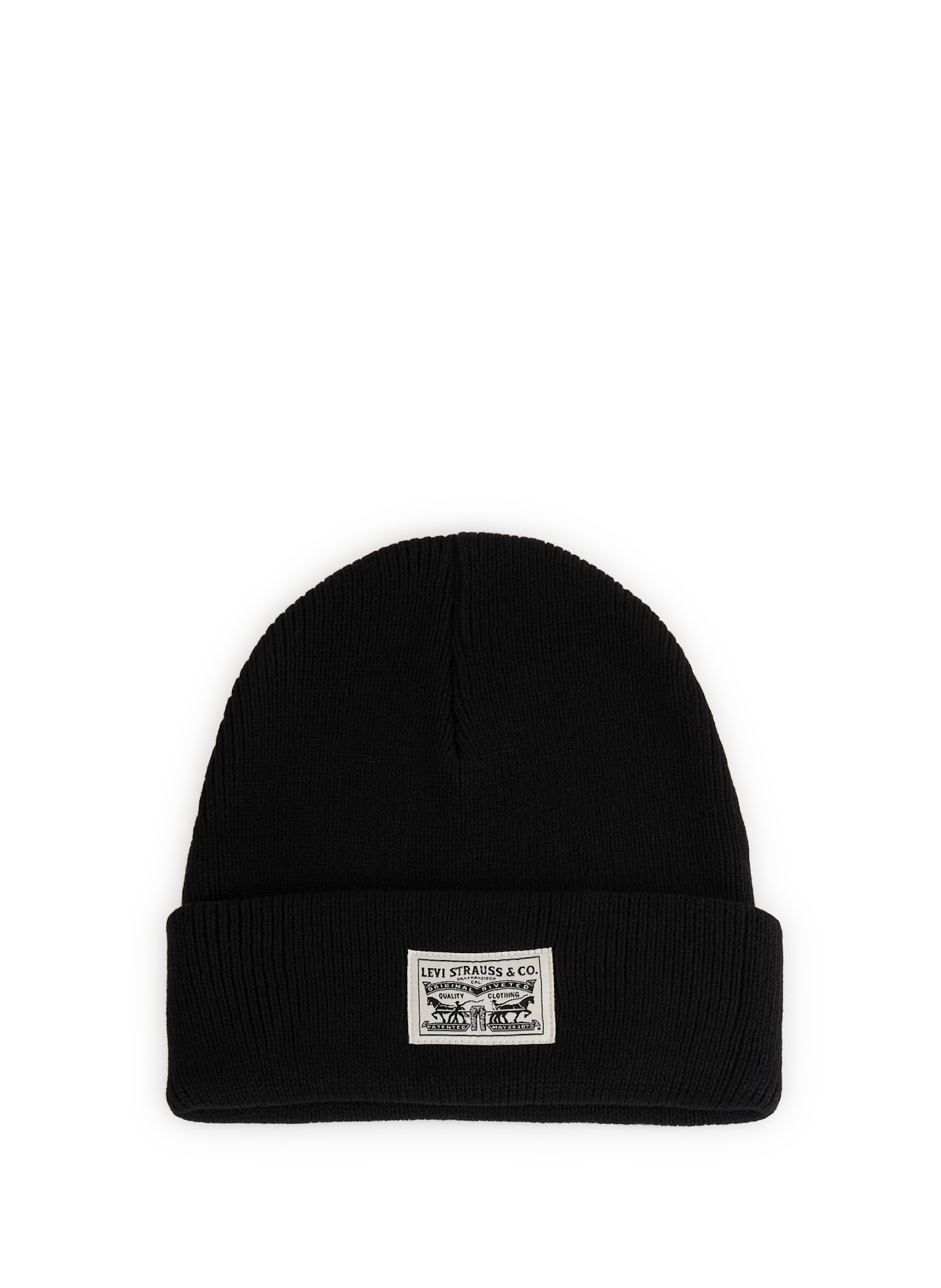 LEVIS ACCESSOIRES Cotton knit beanie Black