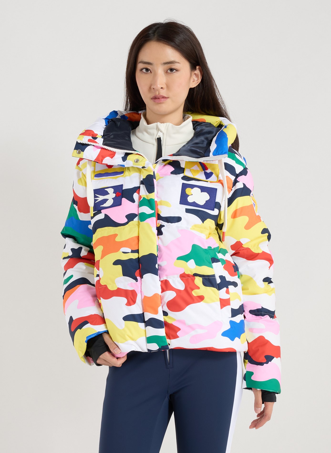 ROSSIGNOL Doudoune courte matelassée imprimée Multicolore