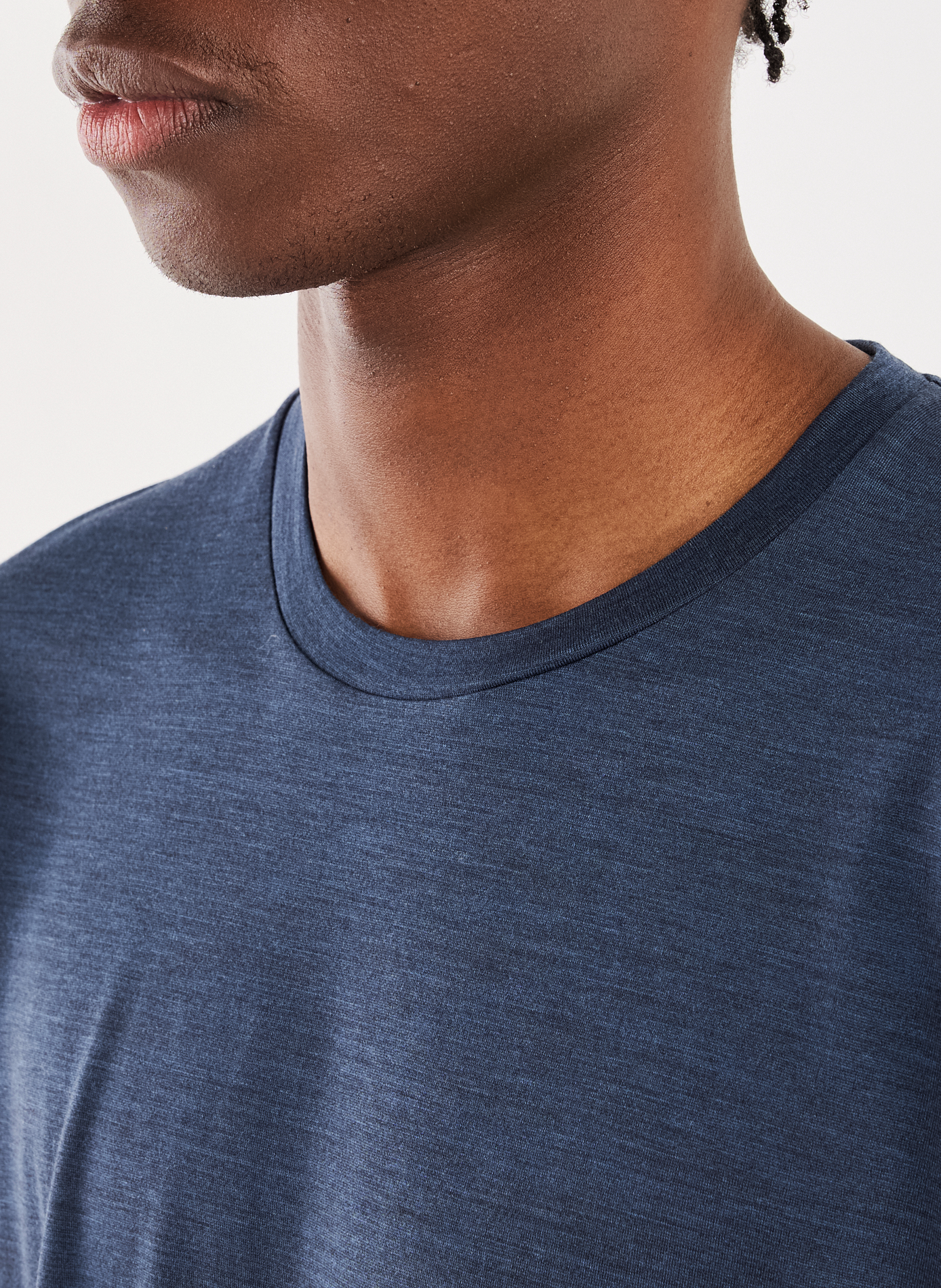 T-Shirt droit à manches courtes en laine mérinos STEFAN BRANDT Bleu
