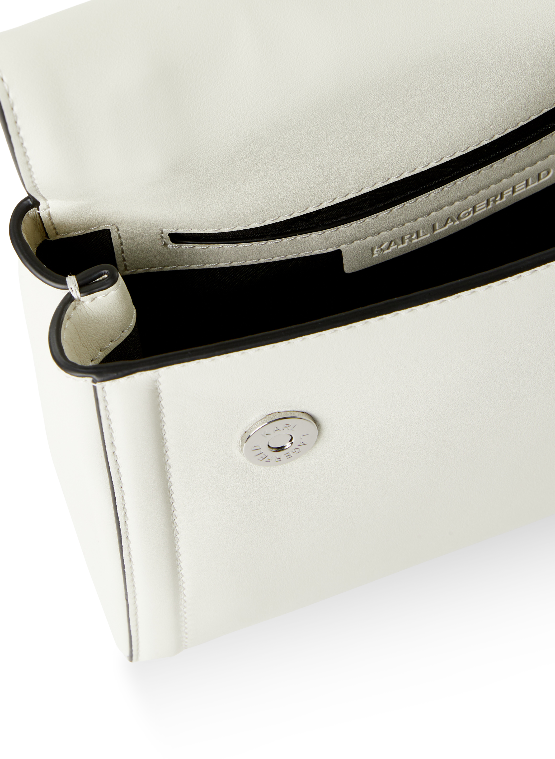 Plain leather handbag KARL LAGERFELD Beige