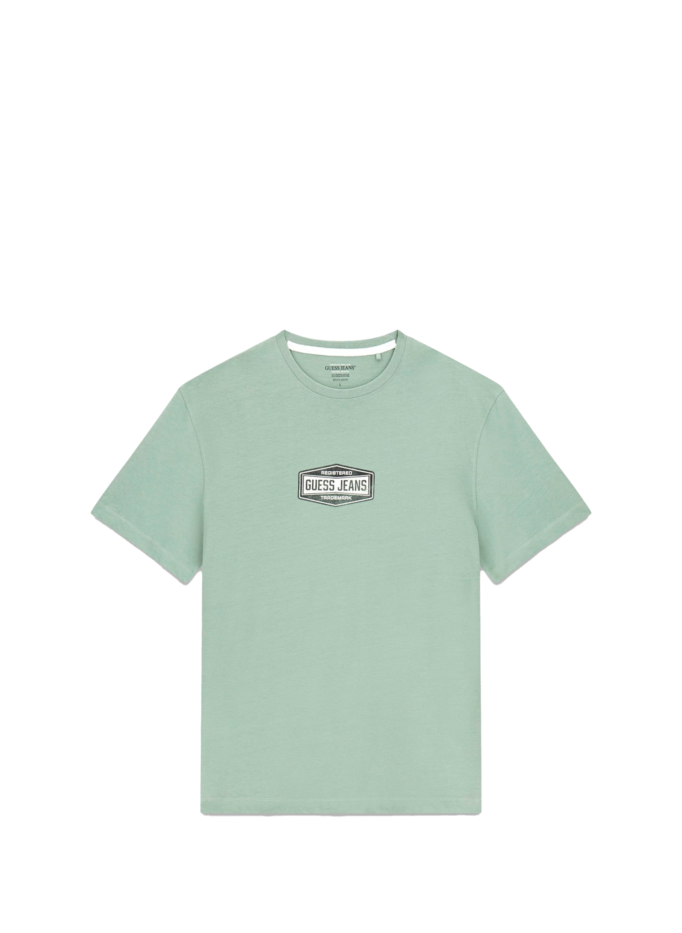 Short sleeve T-shirt with cotton logo GUESS Green