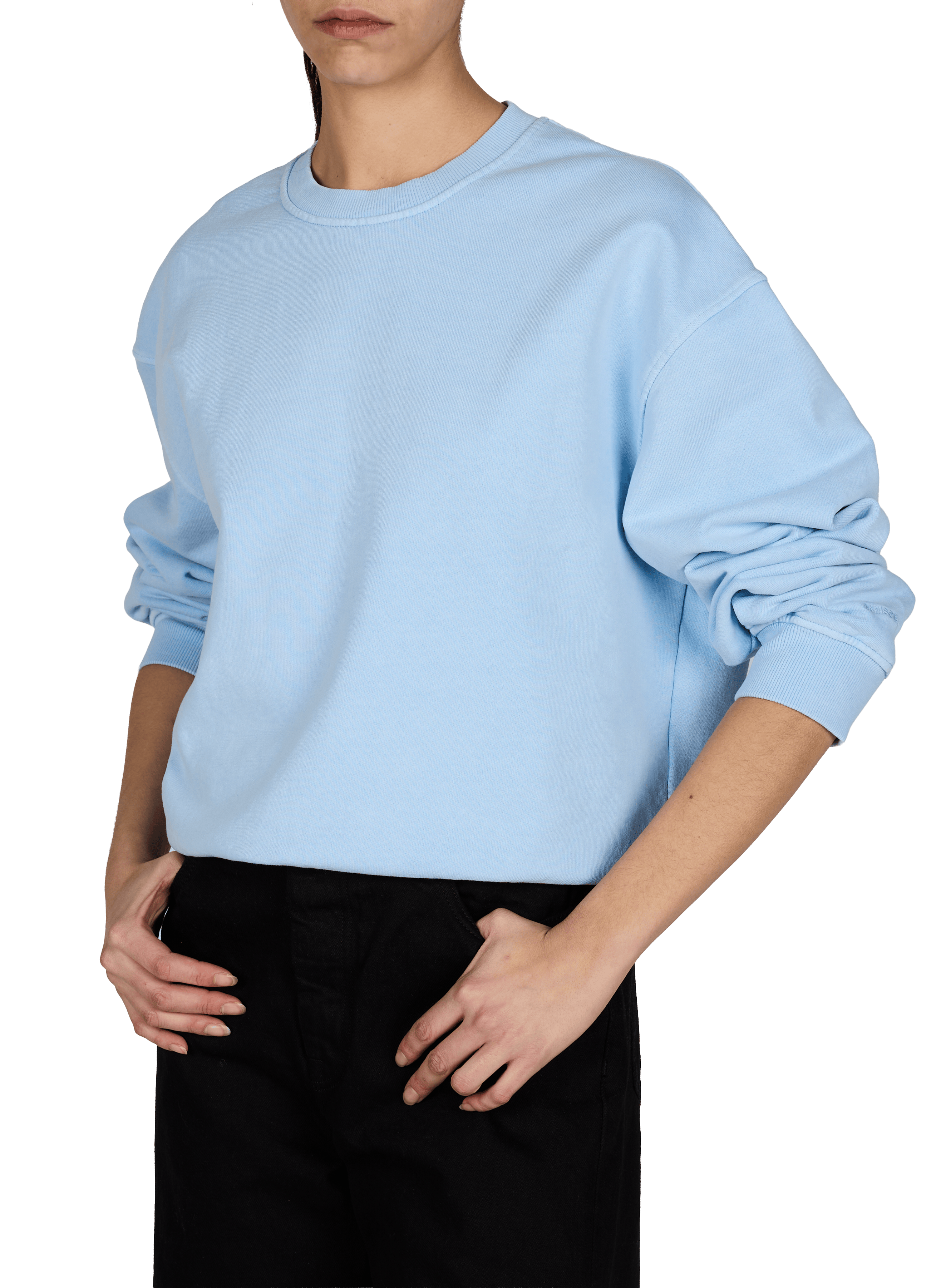 Oversized round neck cotton sweatshirt SAMSOE SAMSOE Blue