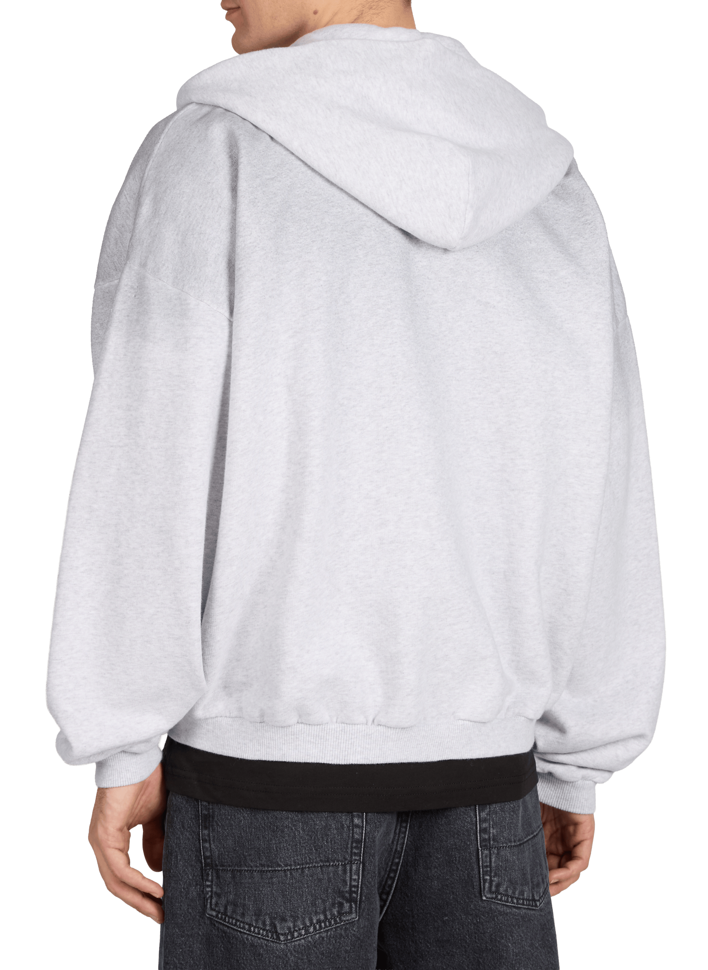 Sweat oversize zippé à capuche en coton REPRESENT Gris