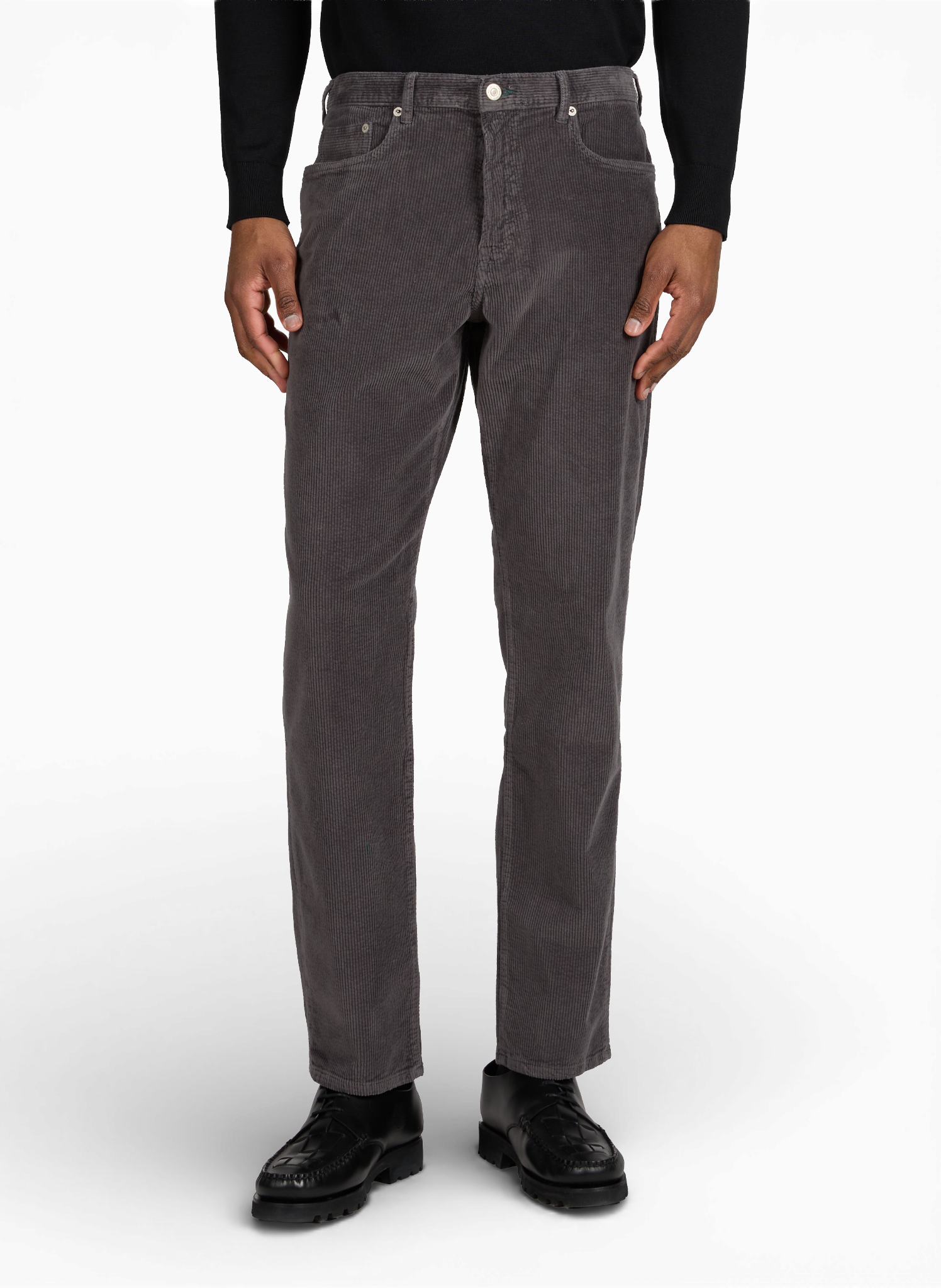 Velvet cotton blend trousers PAUL SMITH Grey
