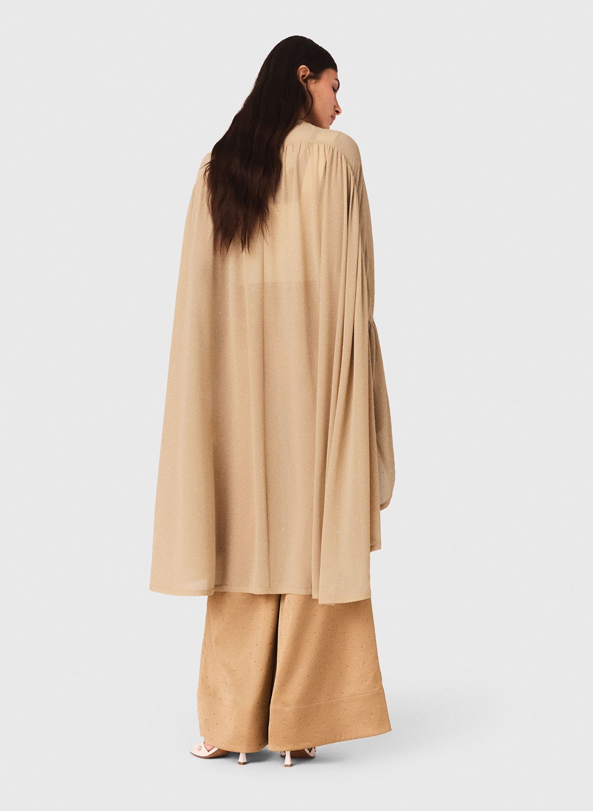 Top-cape ample strassé MAJE Beige