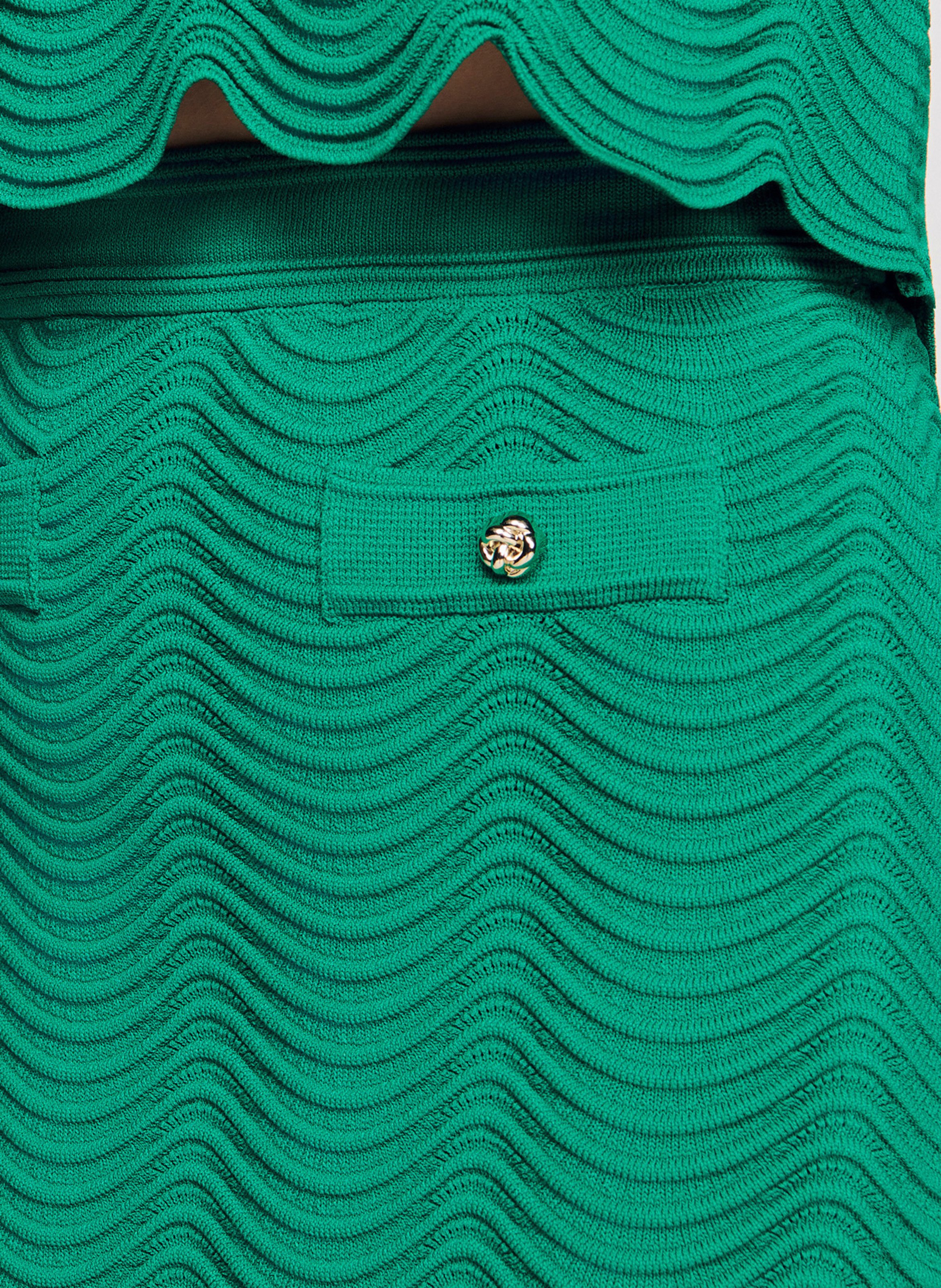 Jupe courte en jacquard SANDRO Vert