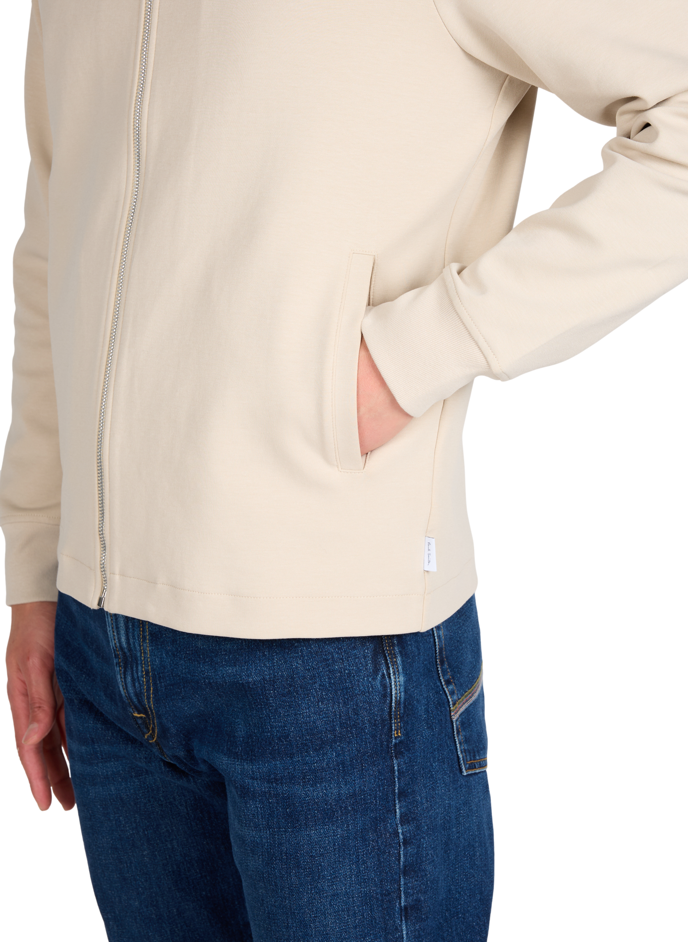 Zip-up sweatshirt in double-face jersey PAUL SMITH Grey