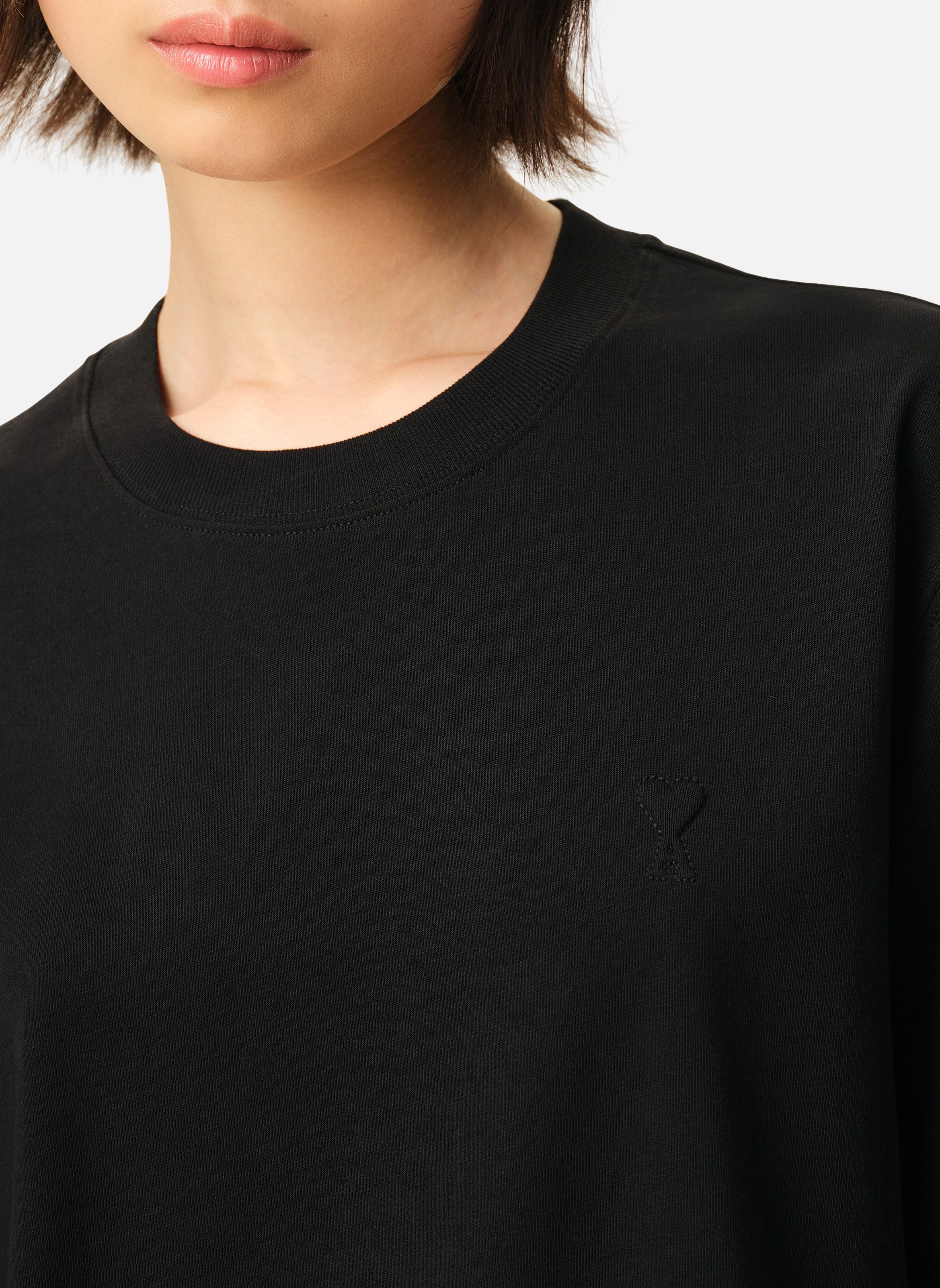 T-shirt Ami De Coeur En Coton unisexe AMI PARIS Noir