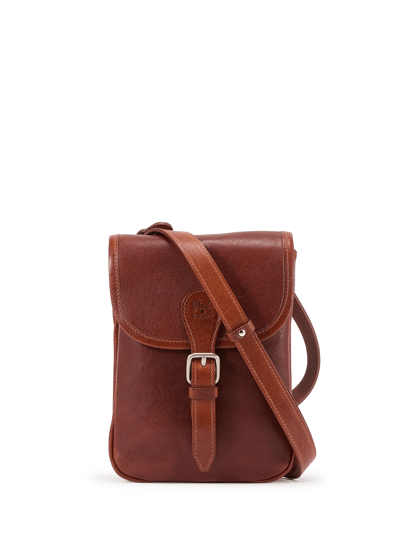 Sac à main porté croisé en cuir IL BISONTE Marron