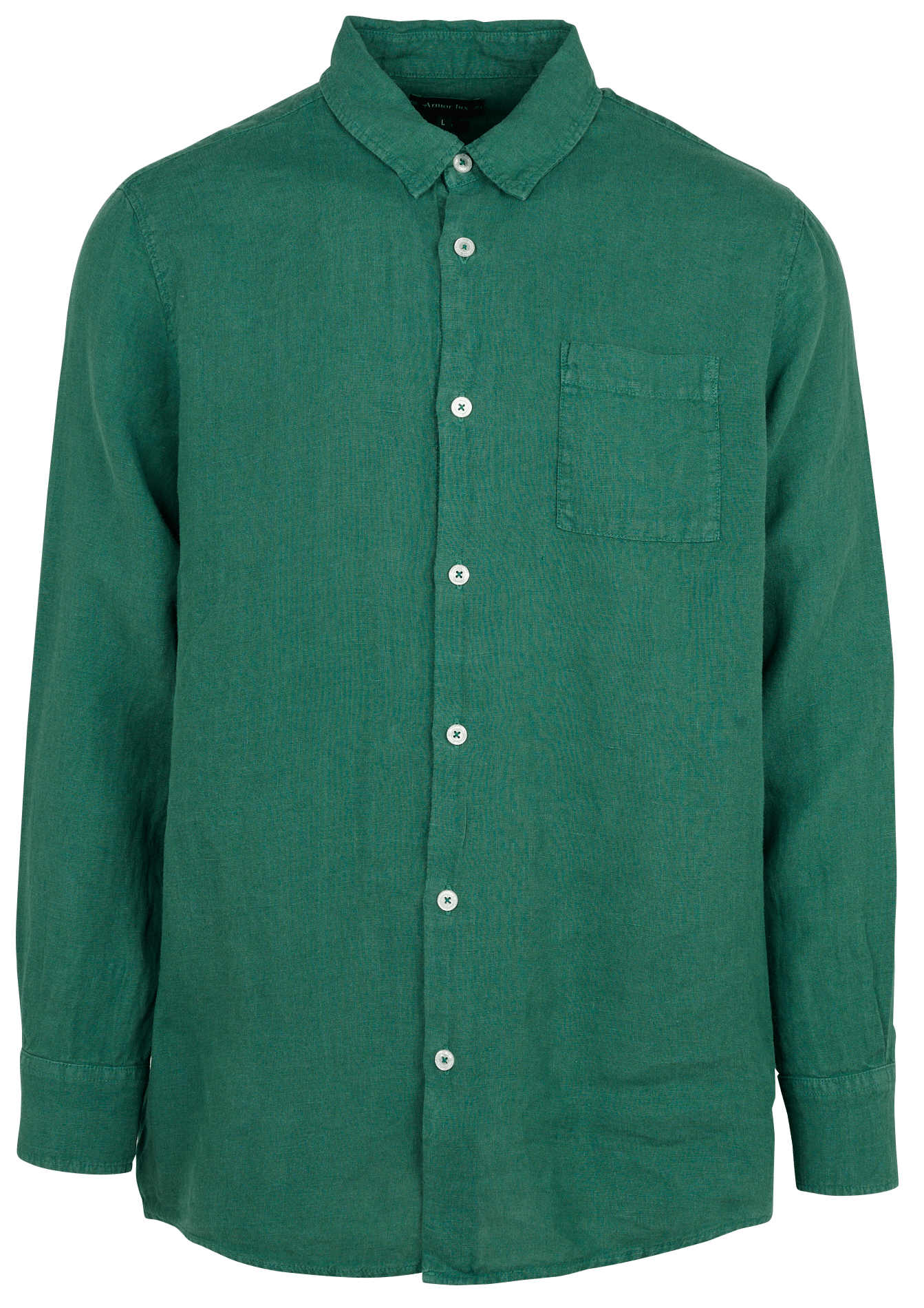Chemise coupe confort col classique en lin ARMOR-LUX Vert