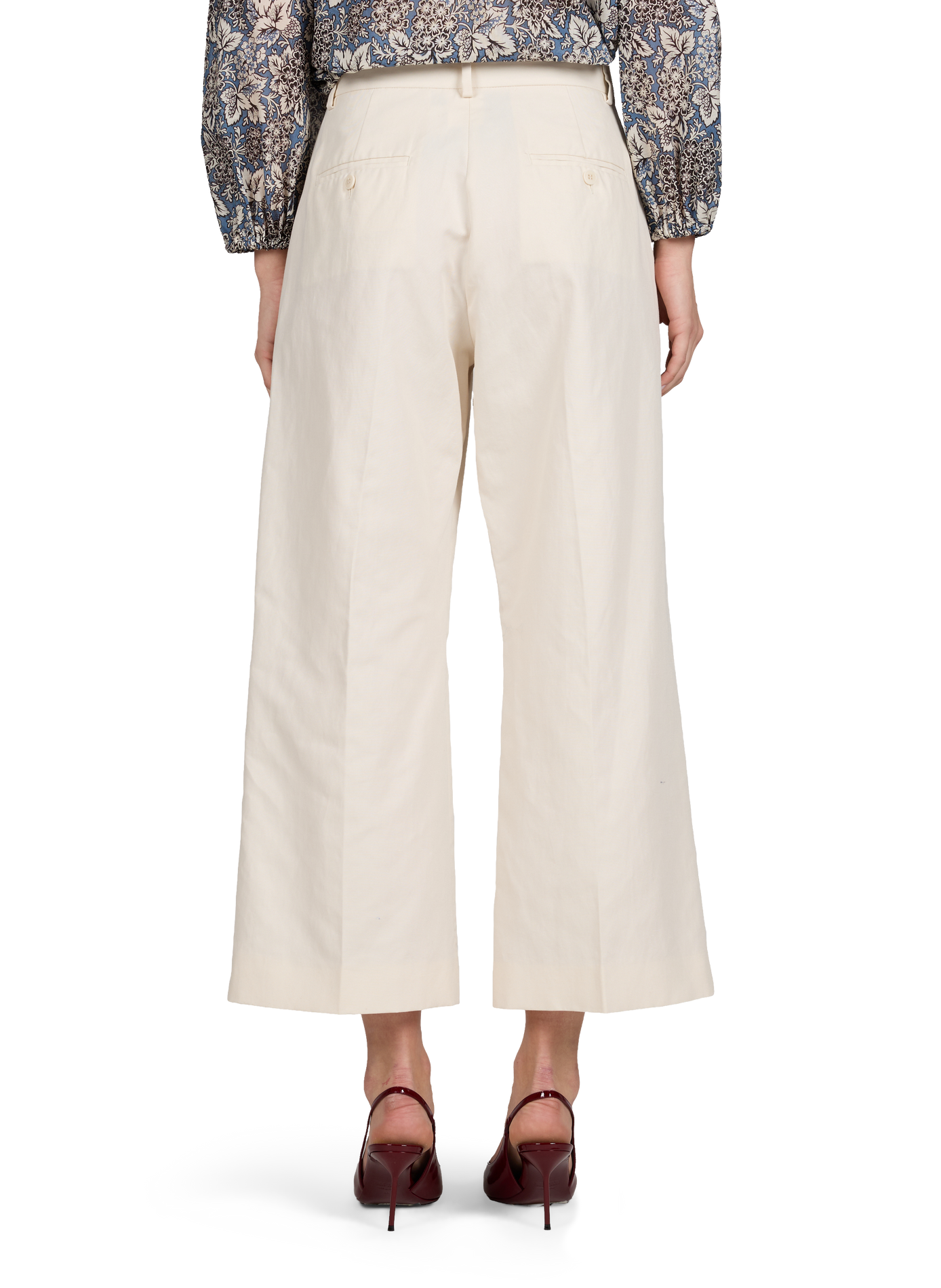 Pantalon large en coton et lin MAX MARA WEEK END Beige