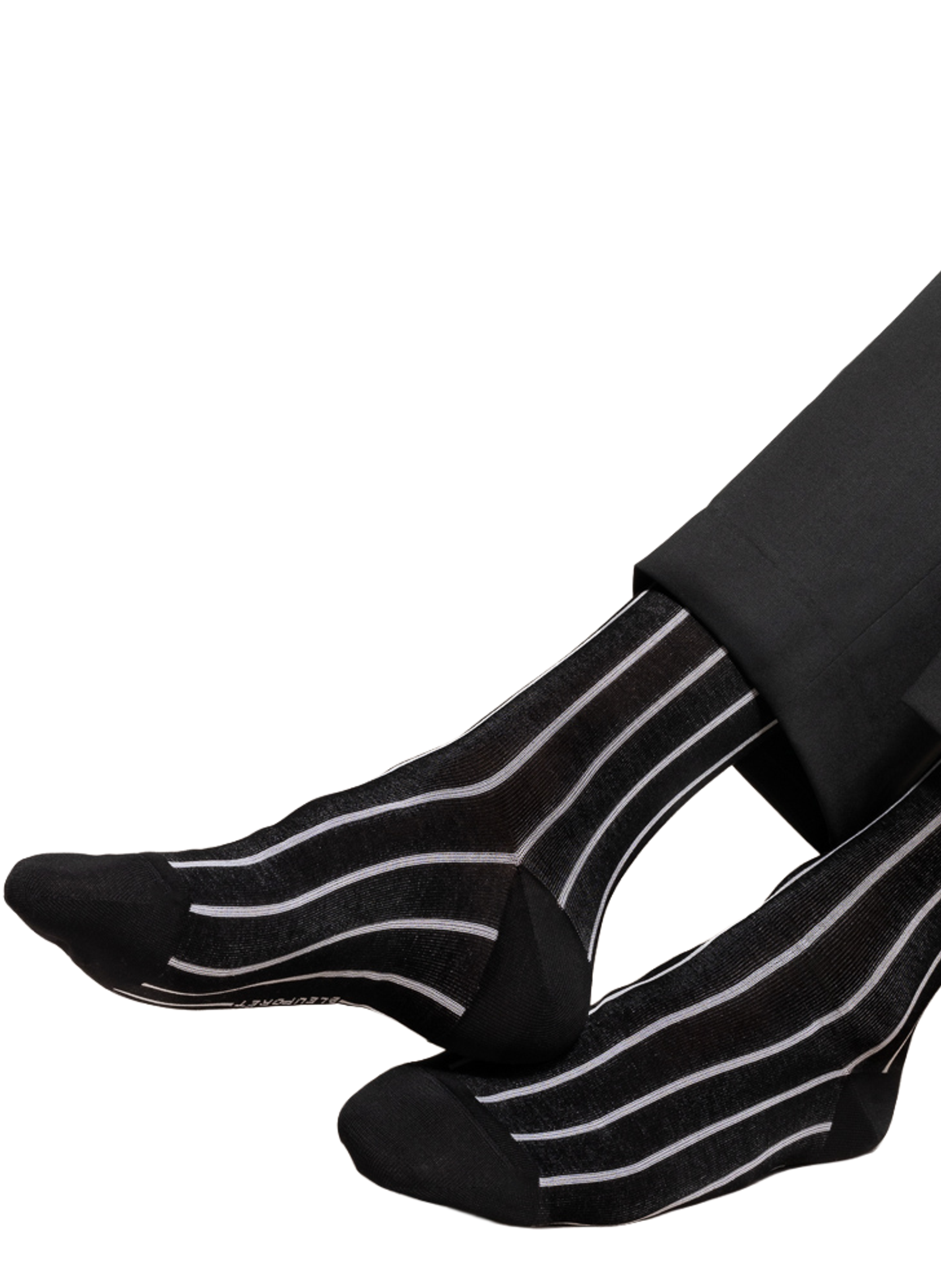 Striped mid-calf socks BLEUFORÊT Black