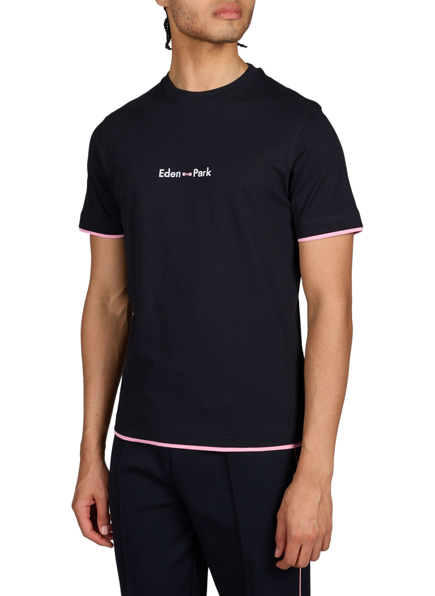 Tee-shirt droit à broderie devant EDEN PARK Bleu