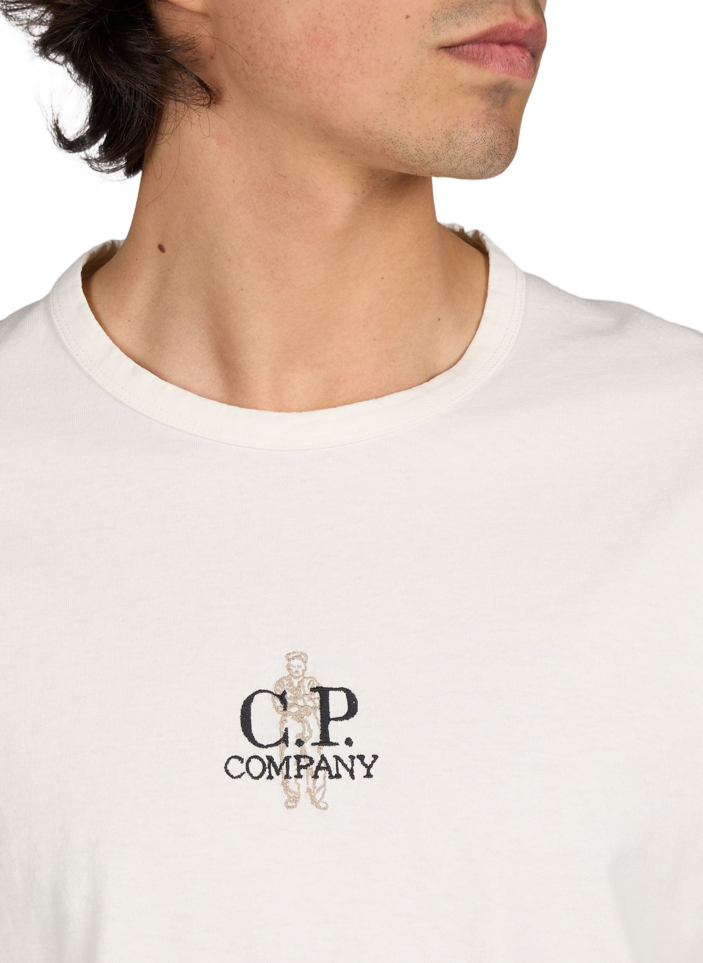 Straight cotton t-shirt CP COMPANY White