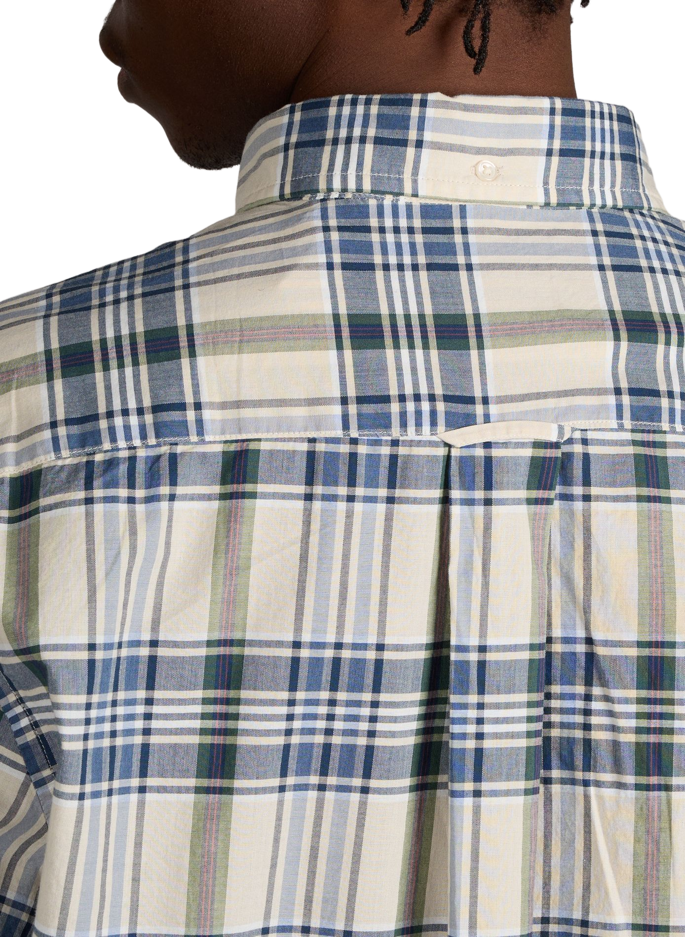 Chemise manches courtes à carreaux Madras en coton GANT Bleu