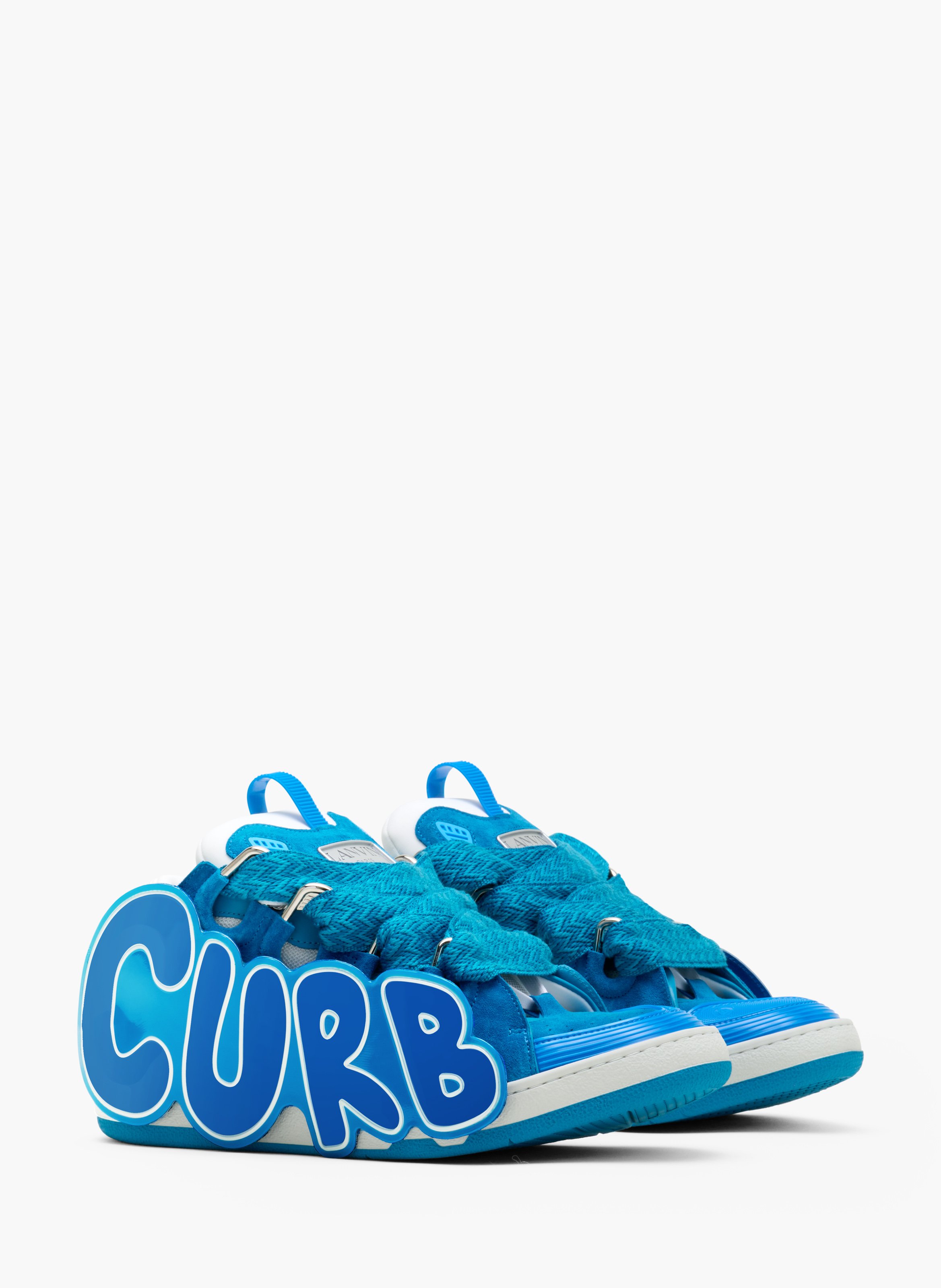 Sneakers urban curb en cuir à patch LANVIN Bleu