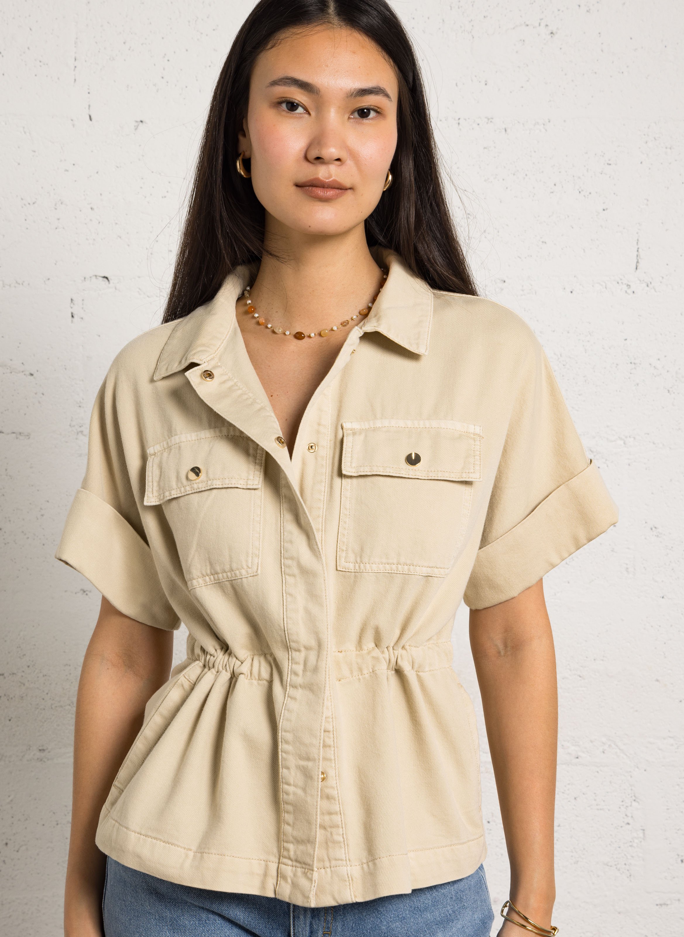 Chemise col classique en coton vita MAISON 123 Blanc
