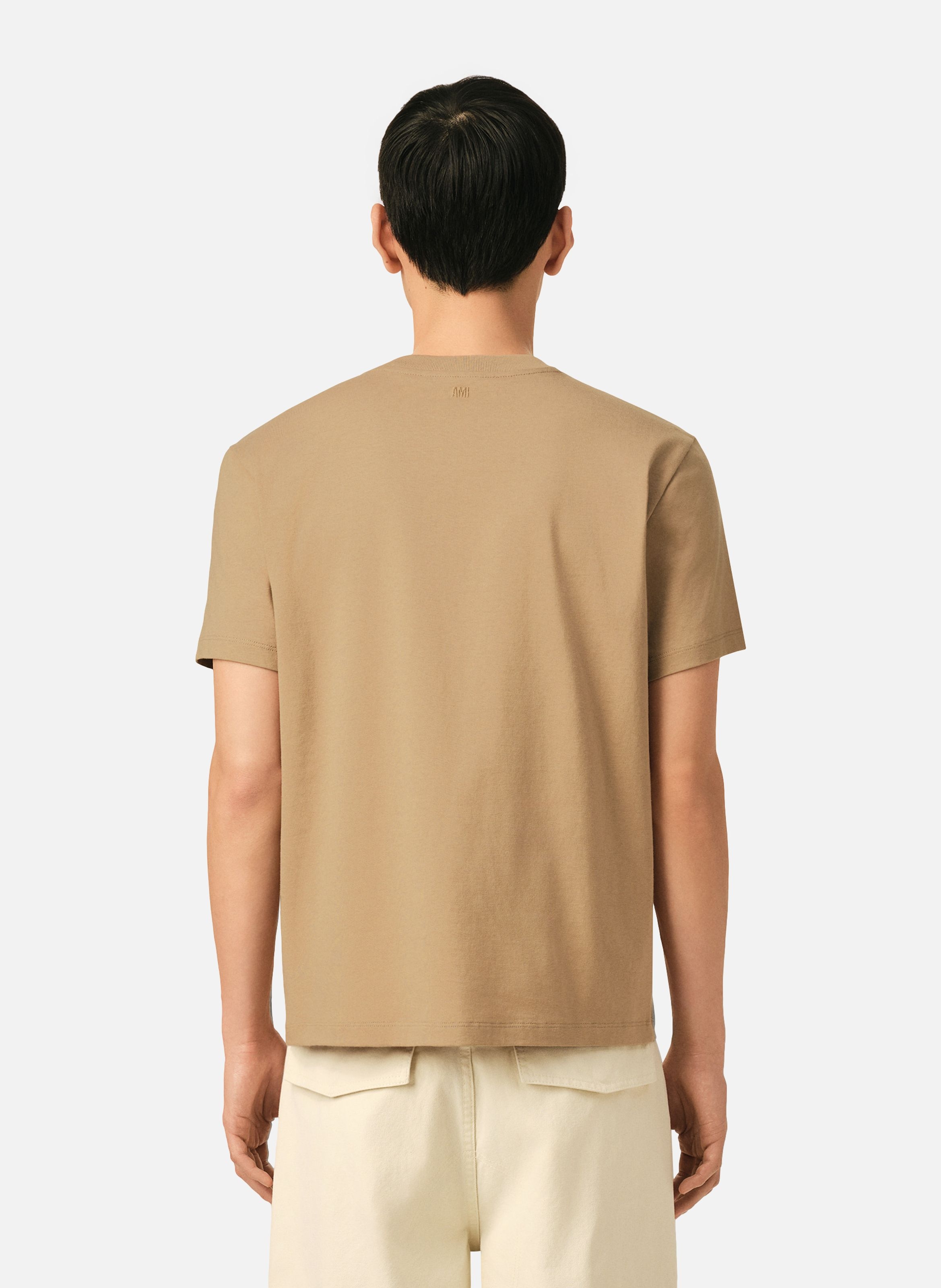 T-shirt ami de coeur en coton AMI PARIS Beige