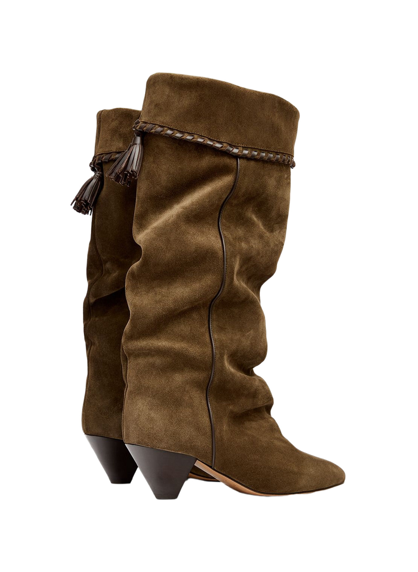Elita draped boots in suede calfskin ISABEL MARANT Brown