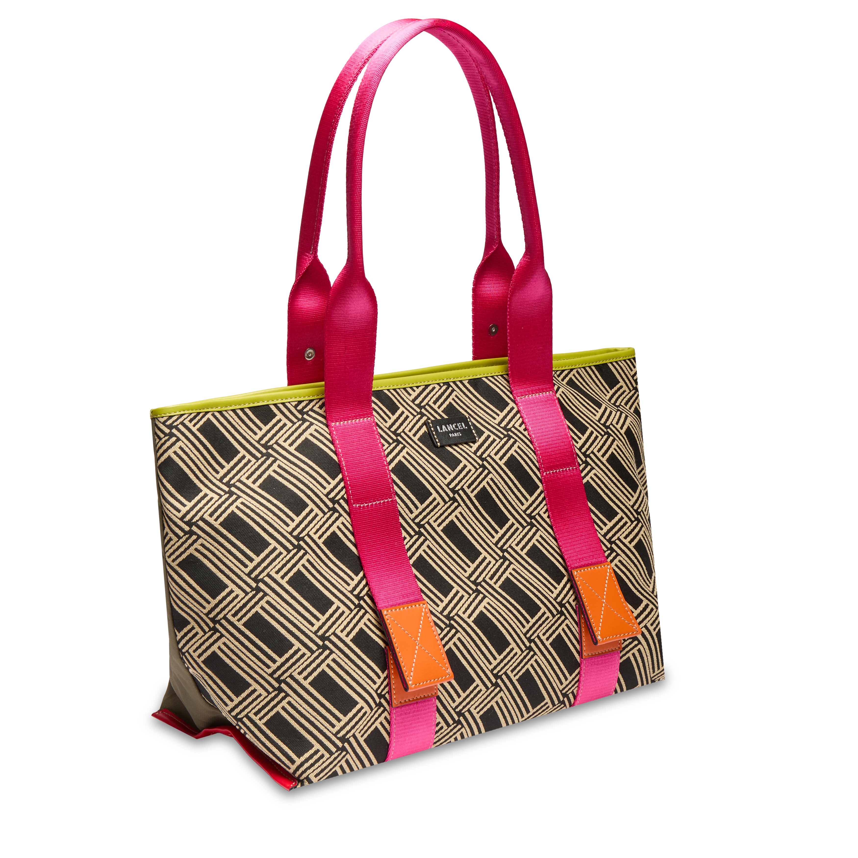 Tote zipped bag mistral rollable large by lancel in cotton LANCEL Black