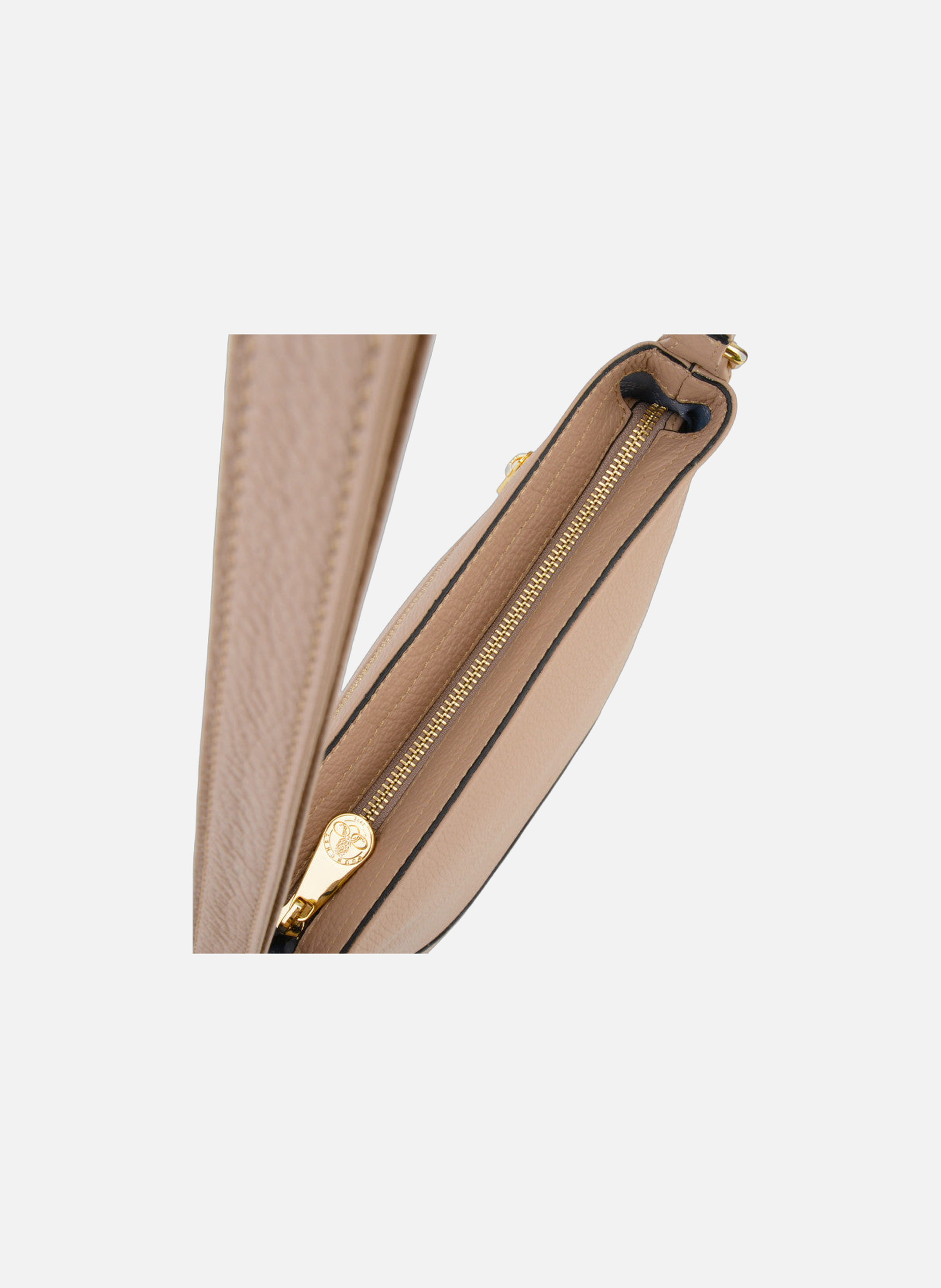 110 magnet | sac porté croisé en cuir de veau grainé POURCHET Marron