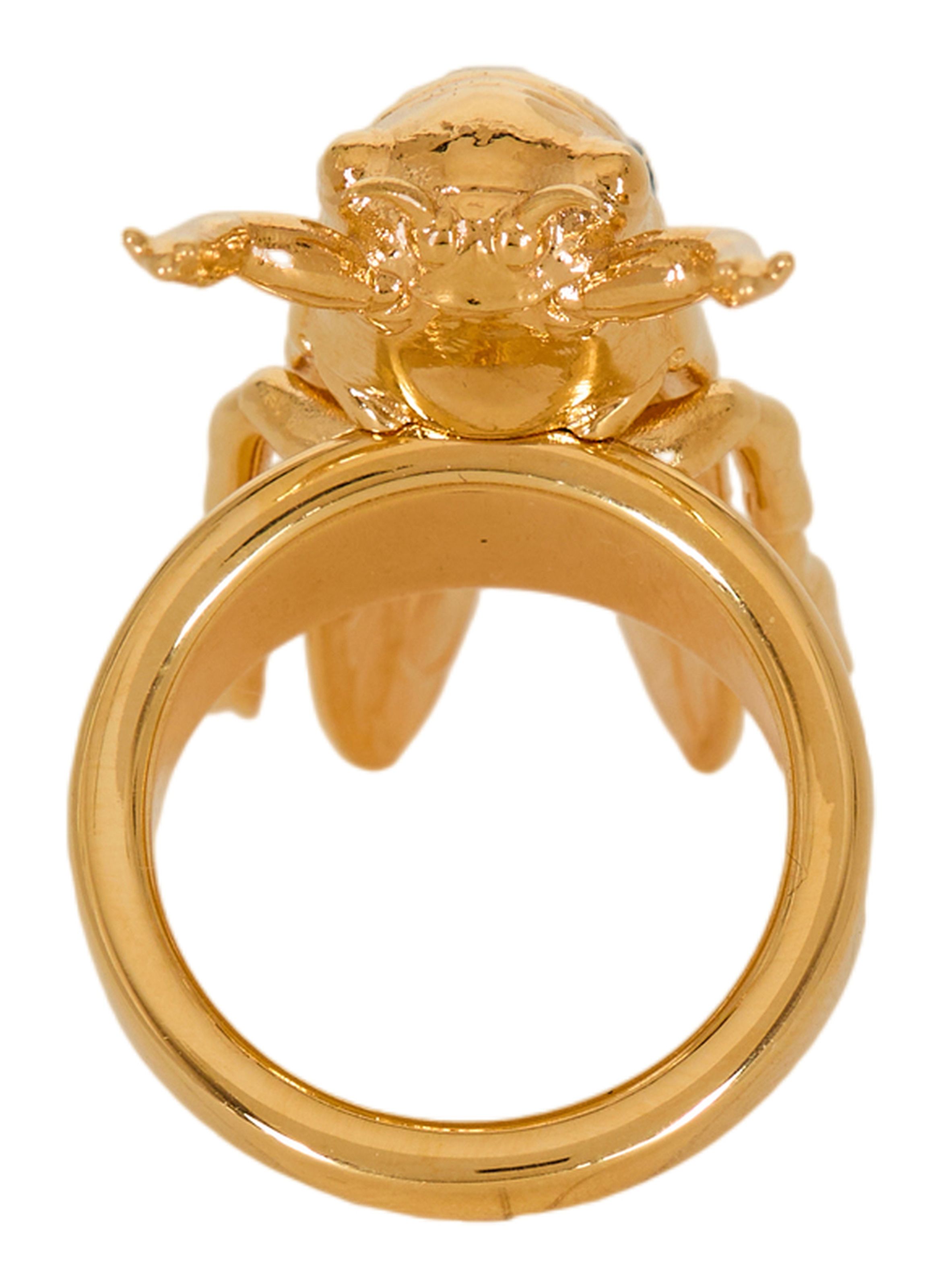Bague insect en laiton et émail BALMAIN Doré