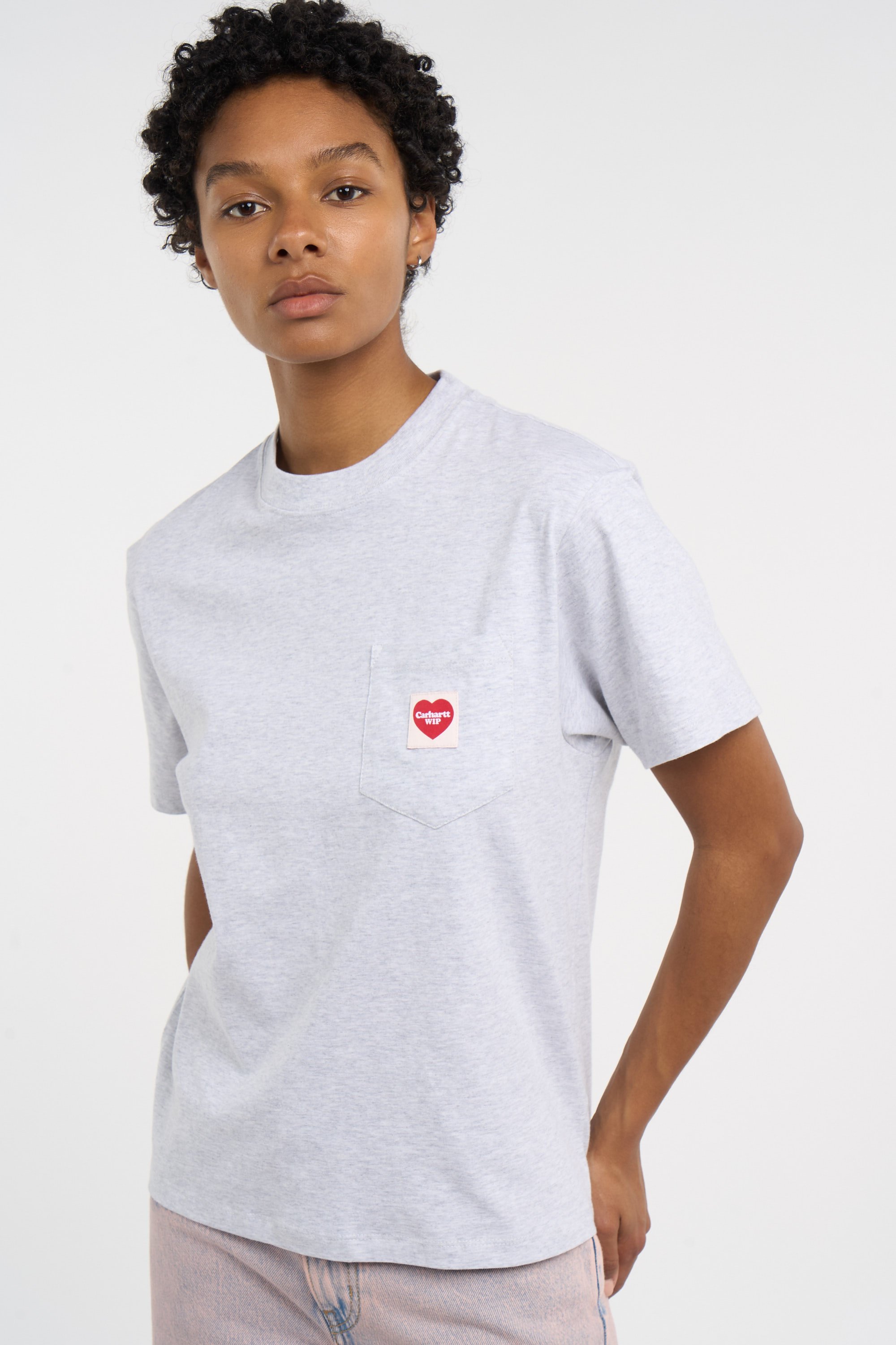 T-shirt w' s/s pocket heart t-shirt CARHARTT WIP Gris