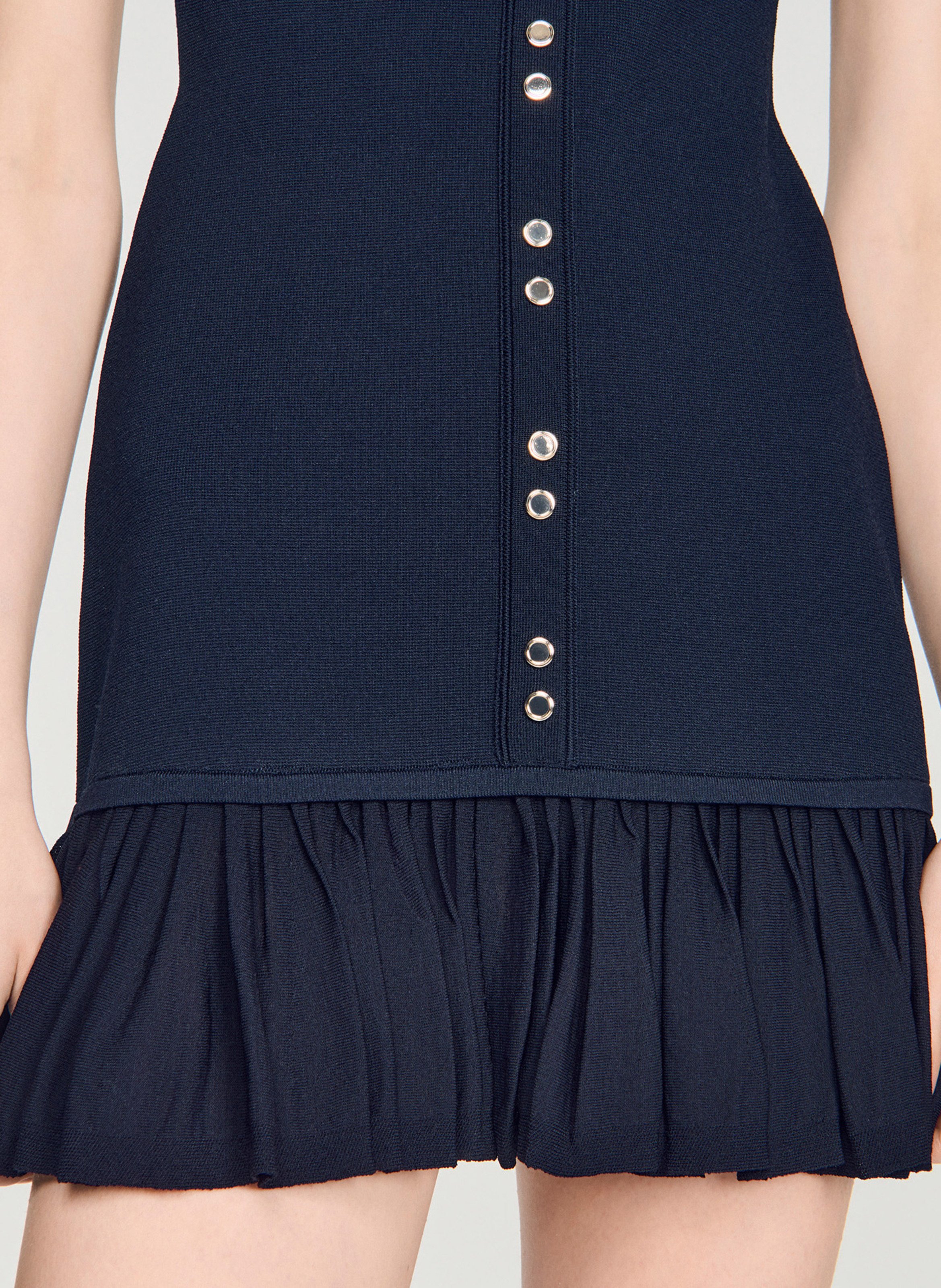 Robe courte ajustée col rond SANDRO Bleu