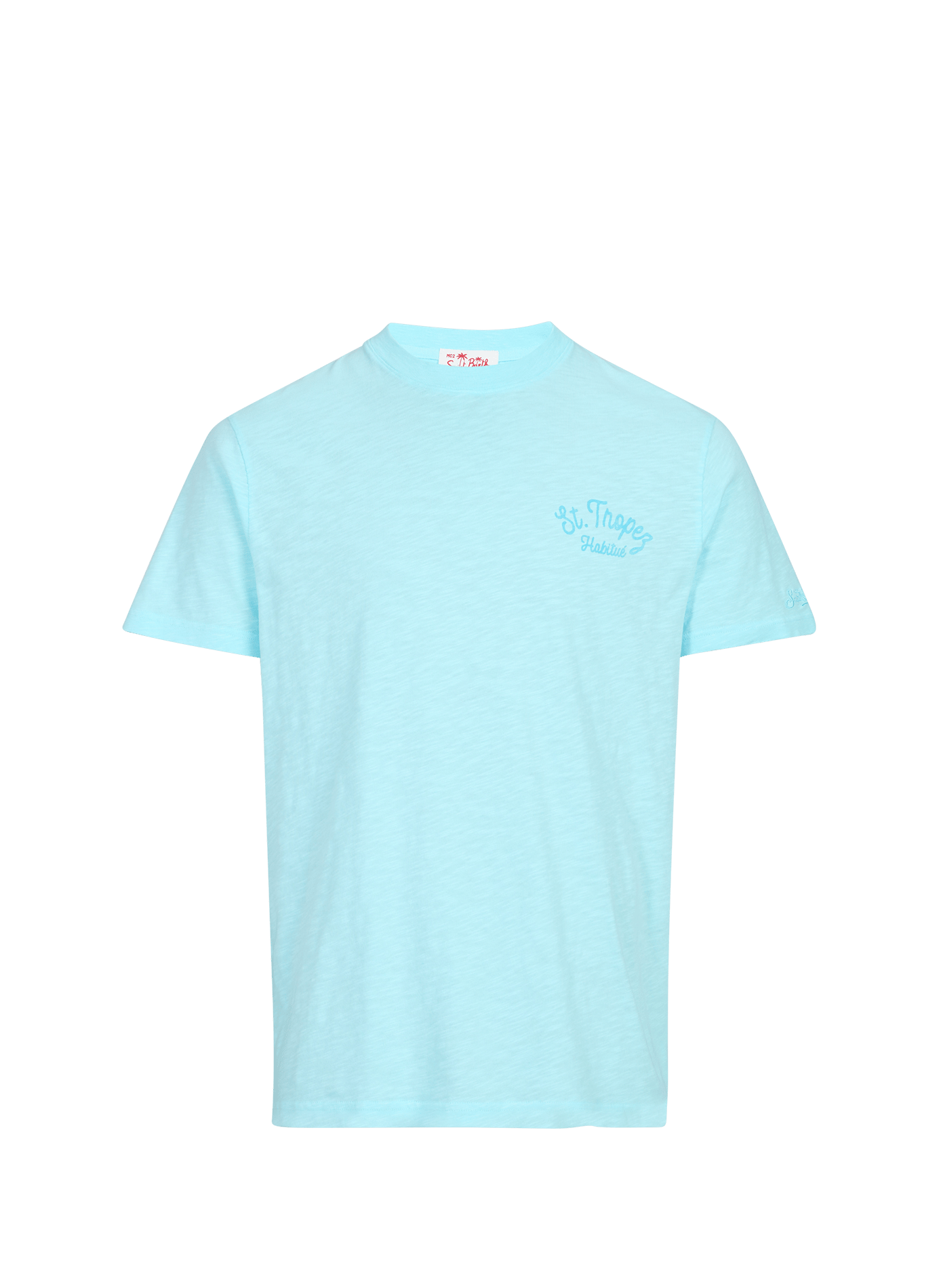 Camiseta recta con estampado cuello redondo MC2 SAINT BARTH Azul