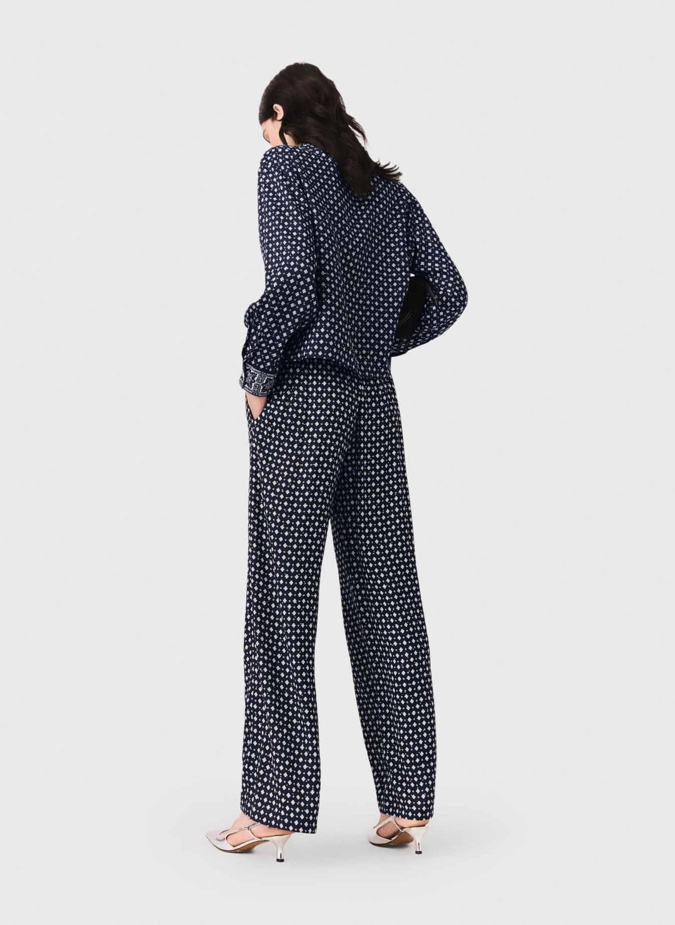 Pantalon large à pois MAJE Bleu