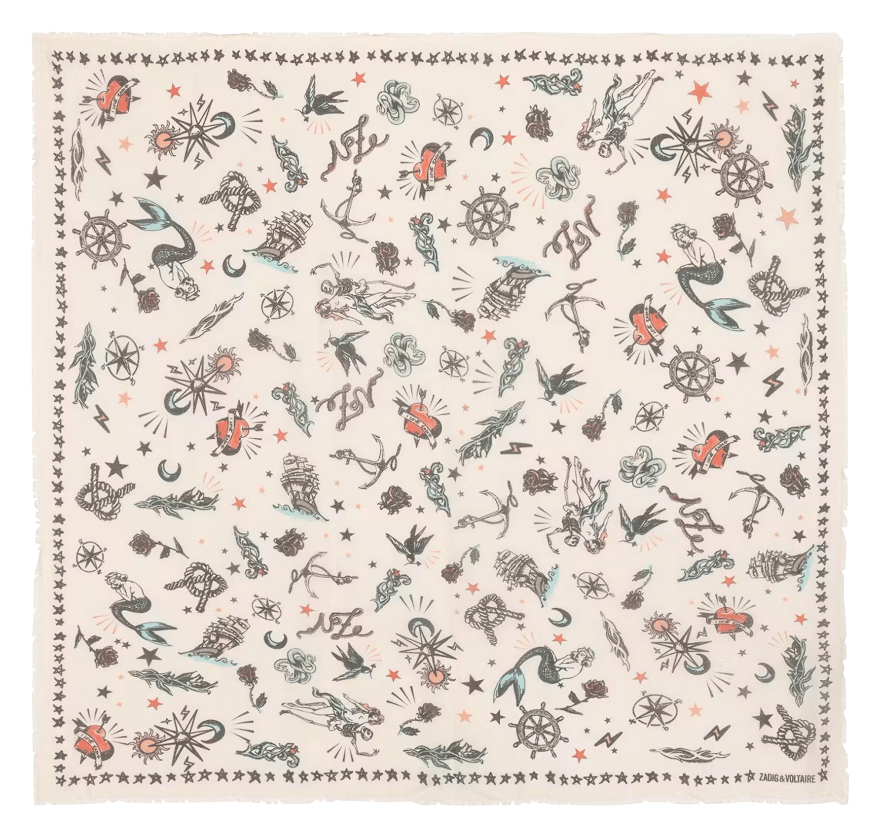 Foulard imprimé kerry ZADIG&VOLTAIRE Blanc