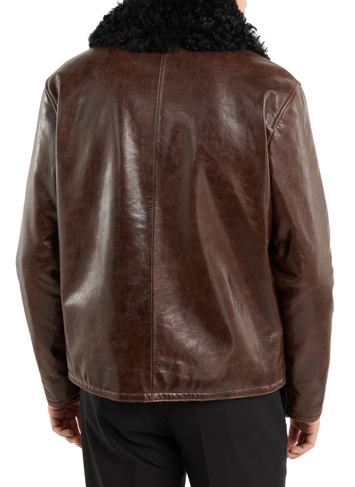 Izzy leather jacket with fur collar SAISON 1865 Brown