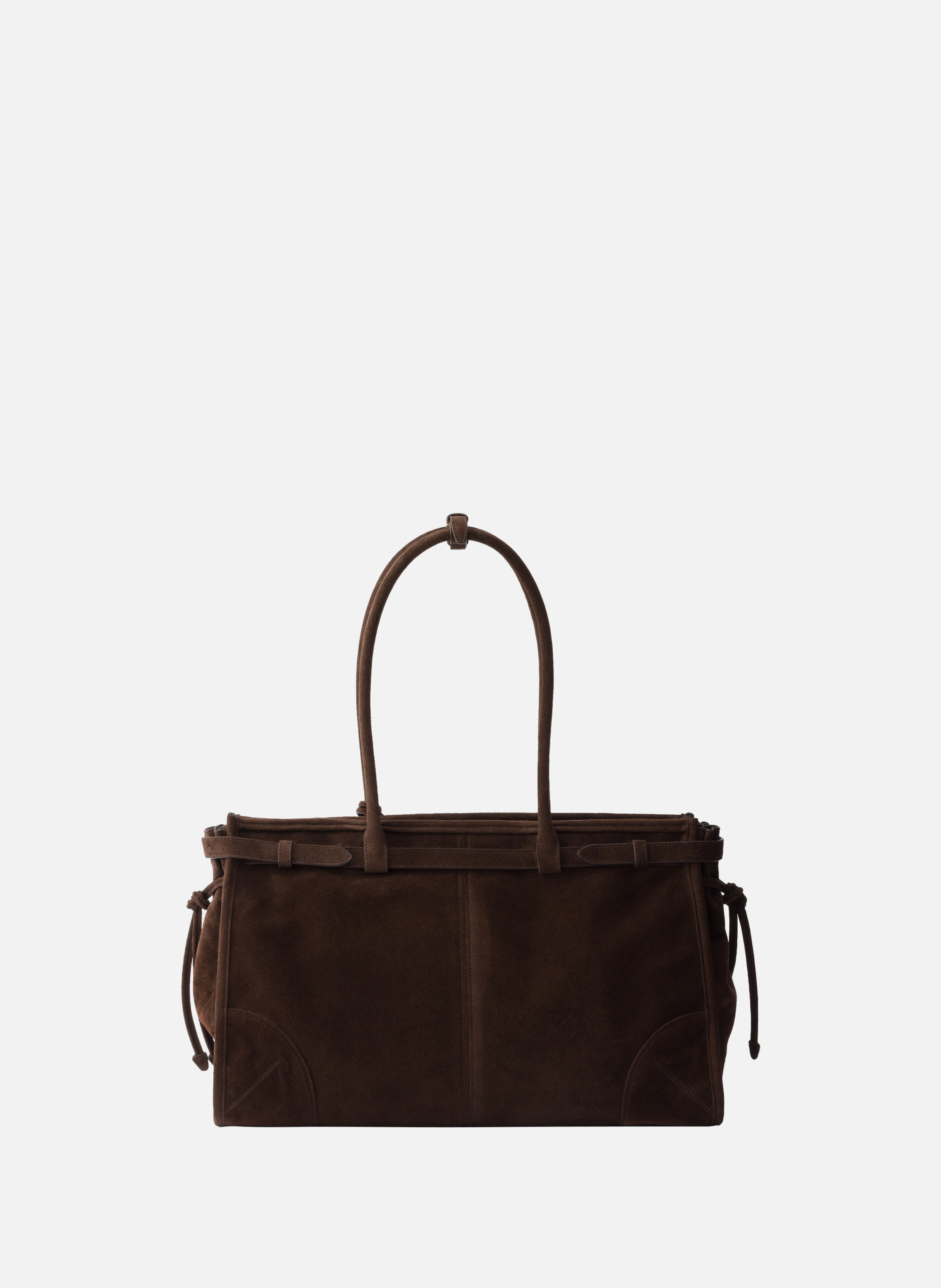 Grand sac à main prada bonnie en veau velours PRADA Marron