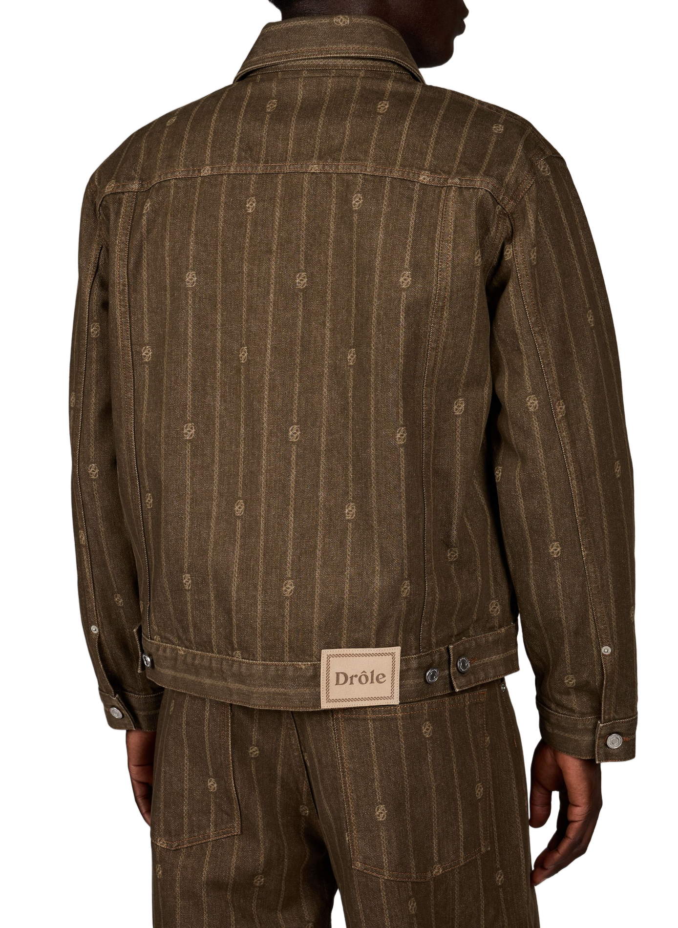 Veste denim Monogramme en coton DROLE DE MONSIEUR Marron