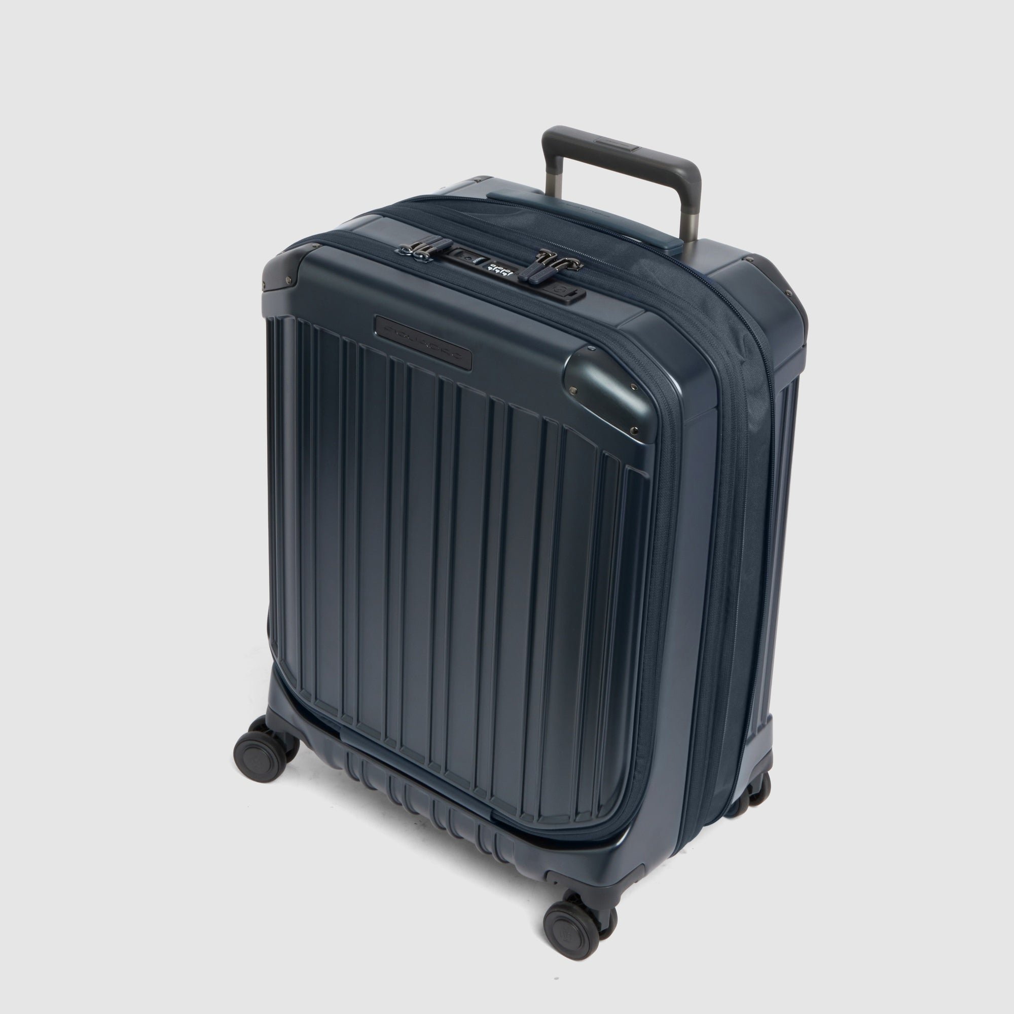 Cabin suitcase for laptop with dual opening PIQUADRO Blue
