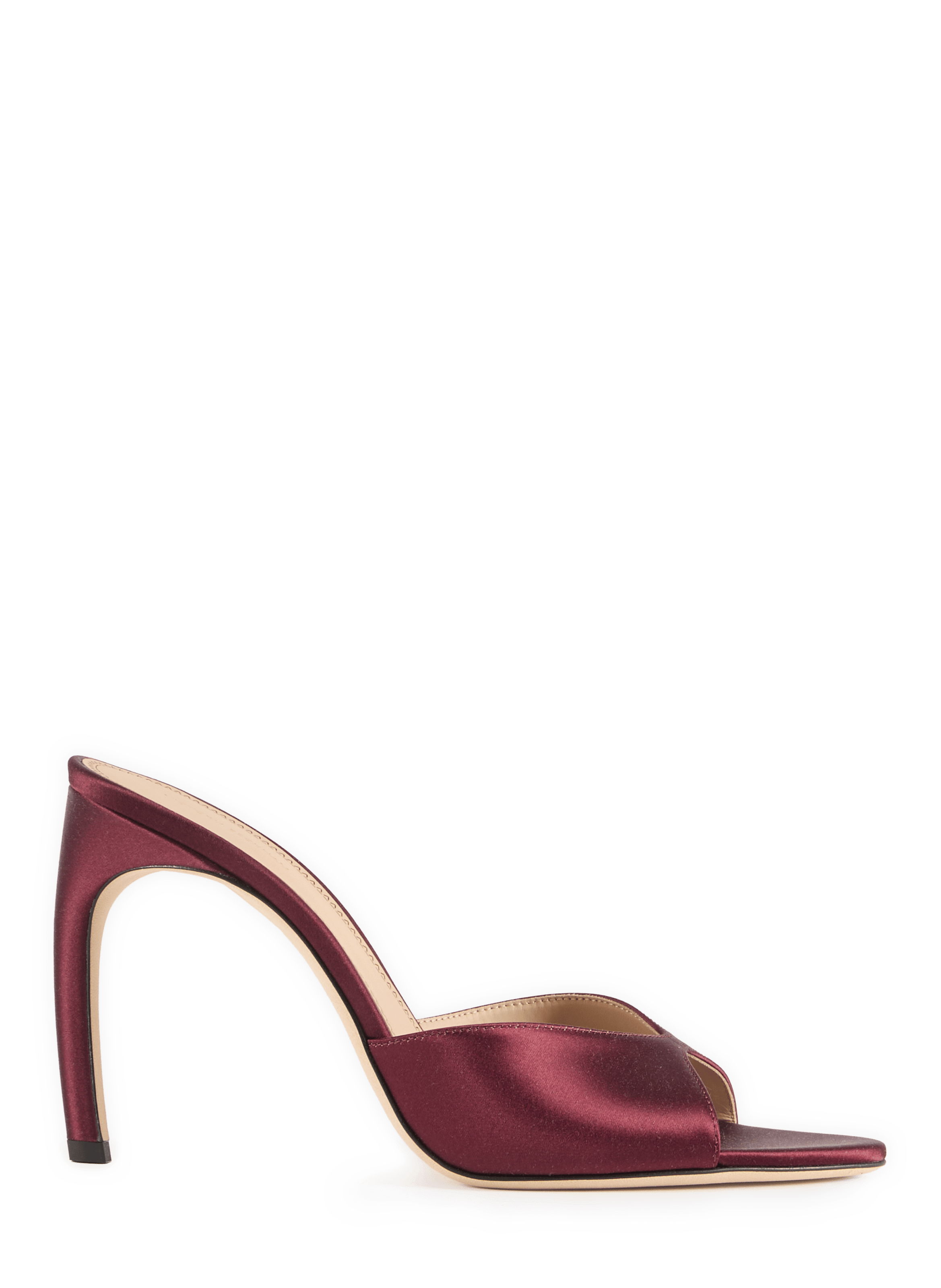 Satin heel shoes in mixed silk and leather VICTORIA BECKHAM Red