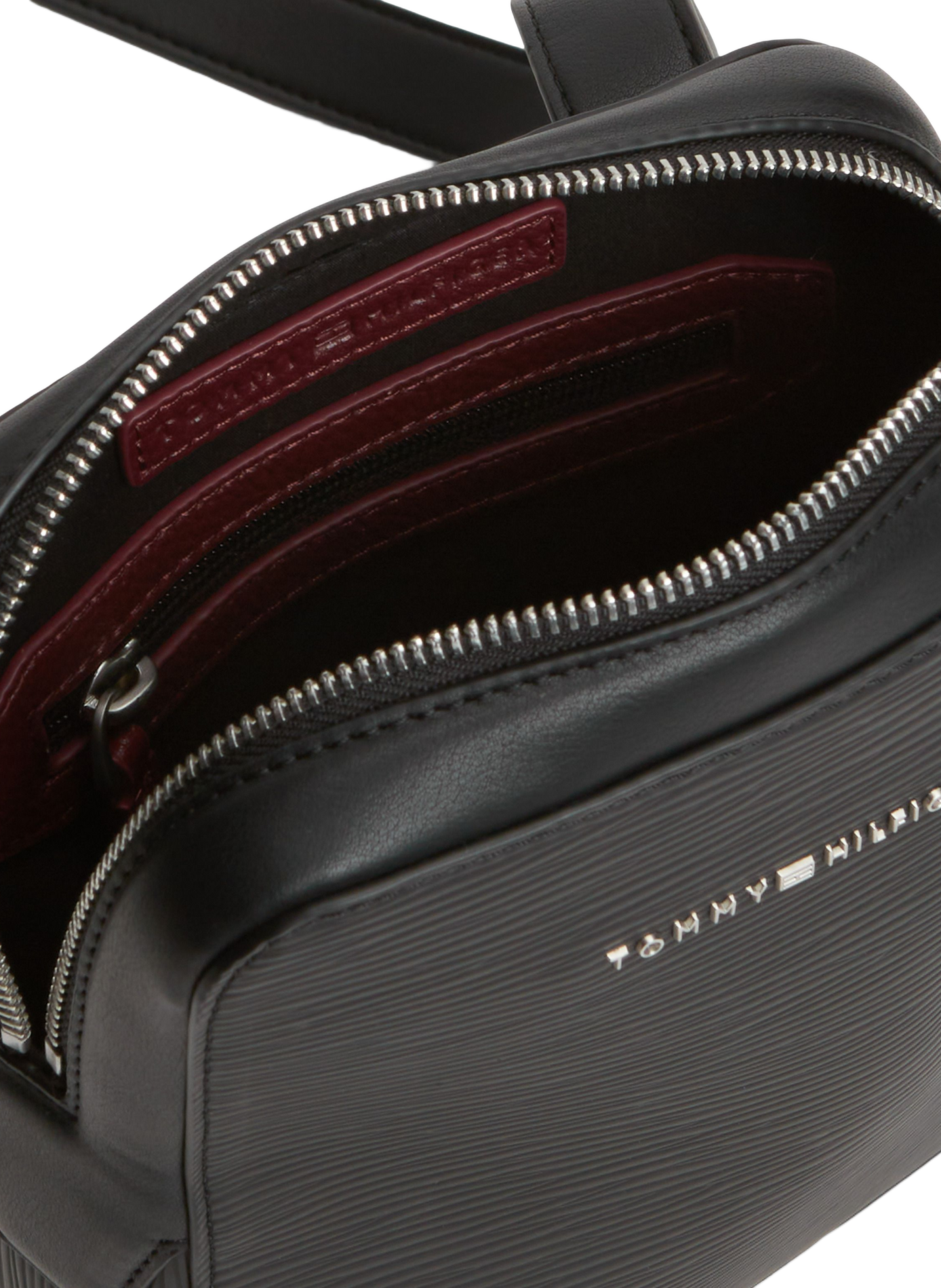 Plain zippered crossbody bag TOMMY HILFIGER Black