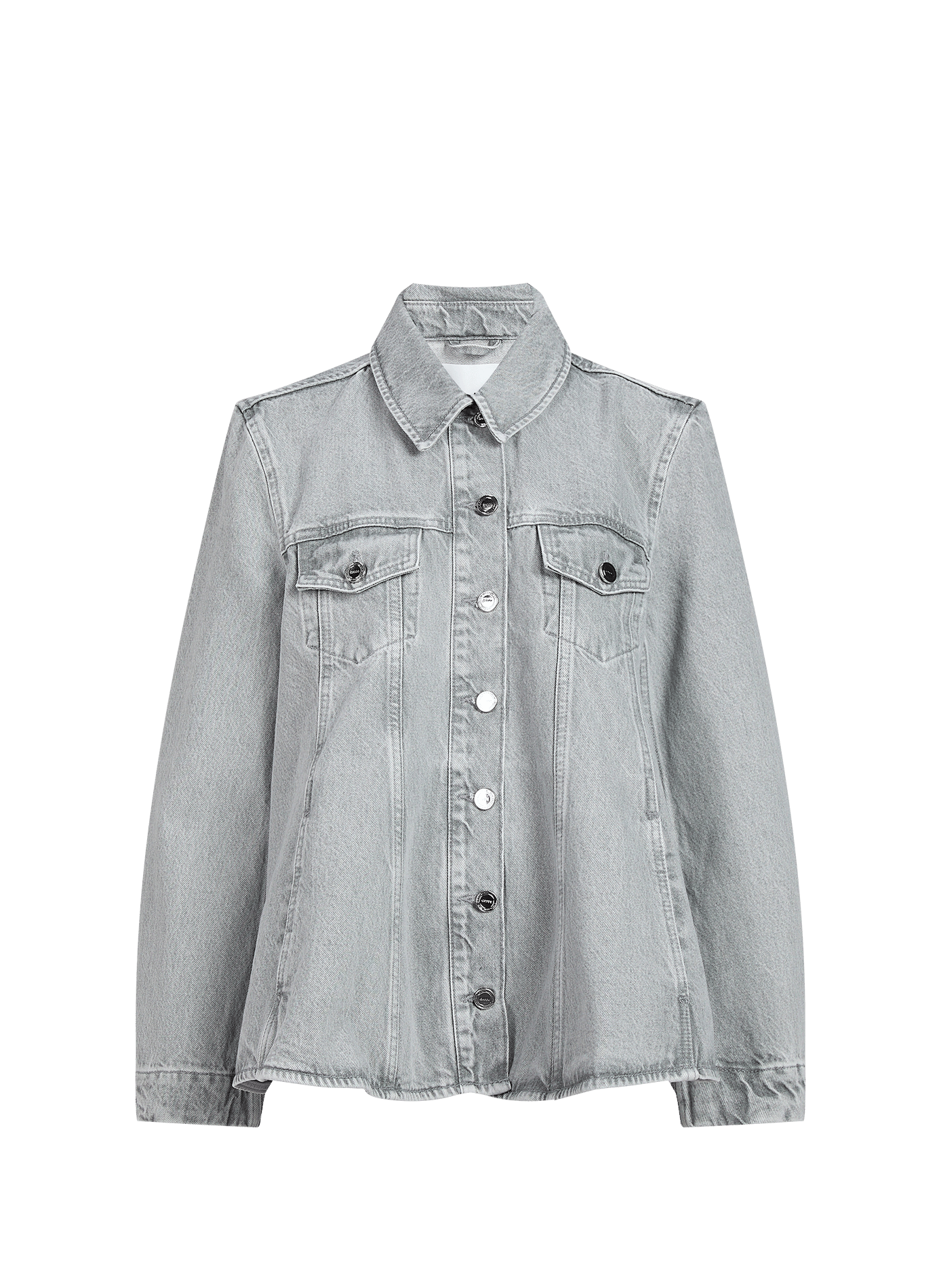 Straight cotton denim jacket GANNI Grey