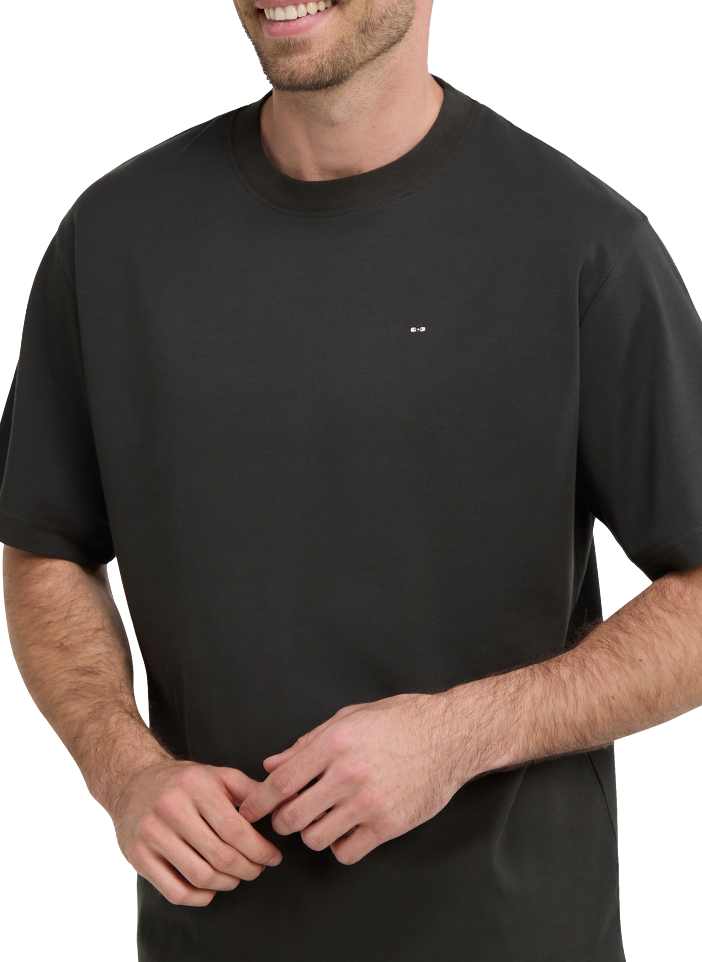 Tee-shirt col rond en coton EDEN PARK Khaki