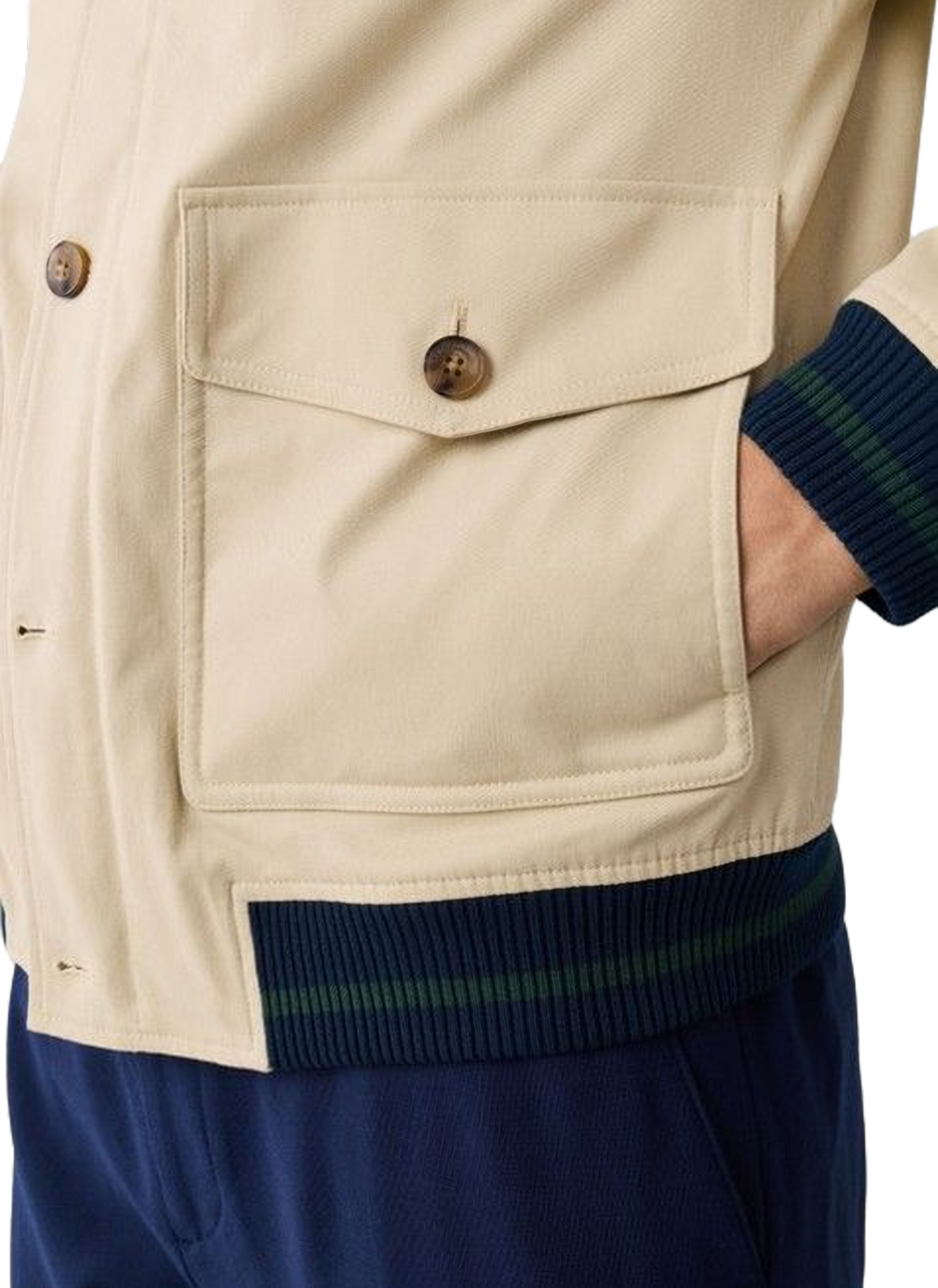 High-neck cotton jacket FACONNABLE Beige