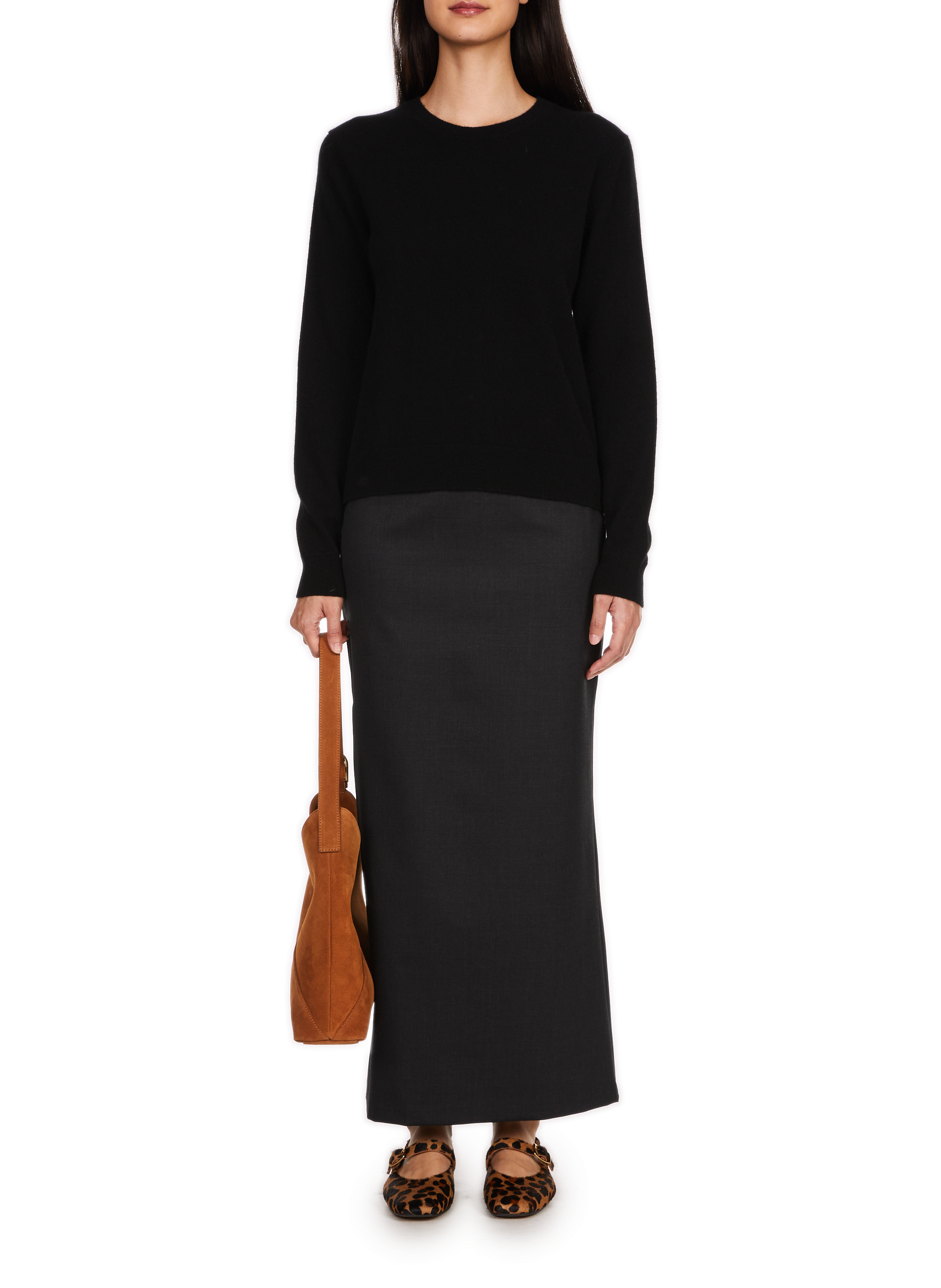 Pull droit Qiria col rond en cachemire SAISON 1865 Noir