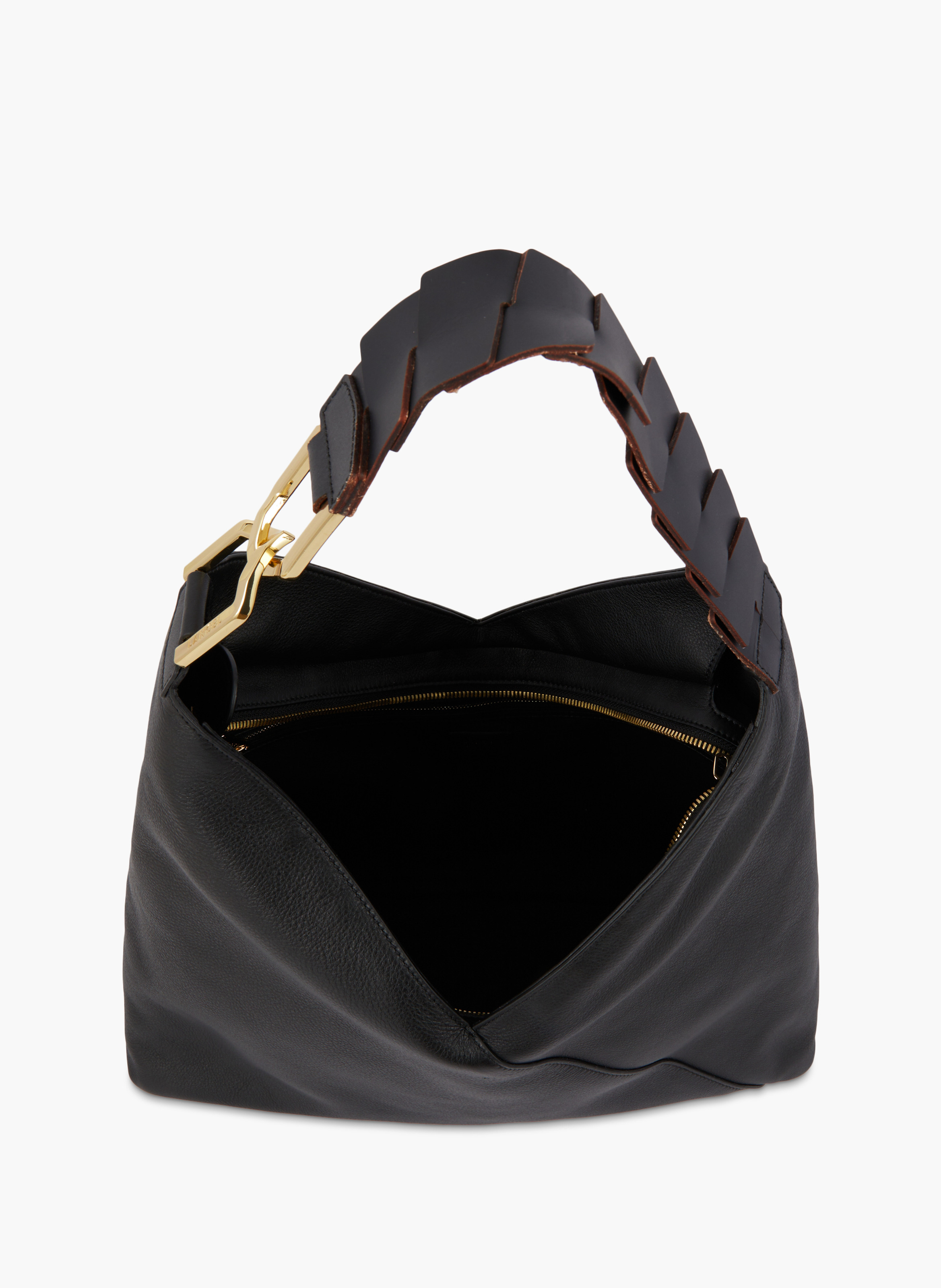 Sac hobo zippé l pagode de lancel en cuir LANCEL Noir