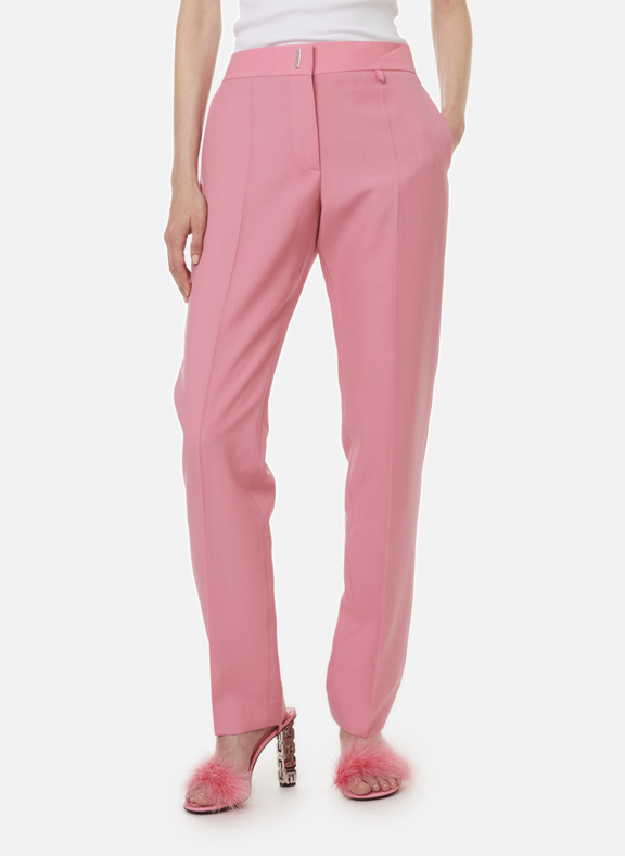 GIVENCHY Wool and mohair tailored trousers Pink
