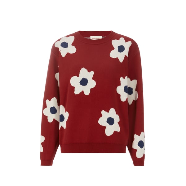 Pull à Jacquard Flower en coton