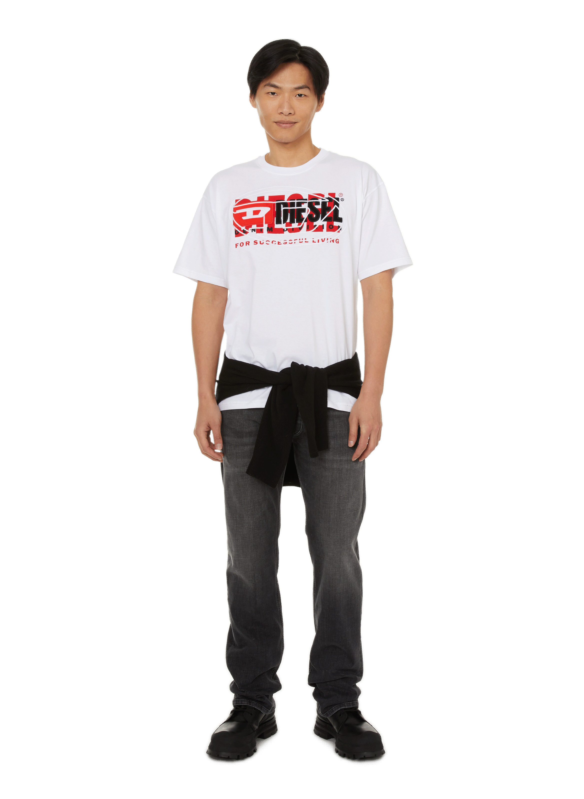 T-shirt logo en coton  DIESEL Blanc