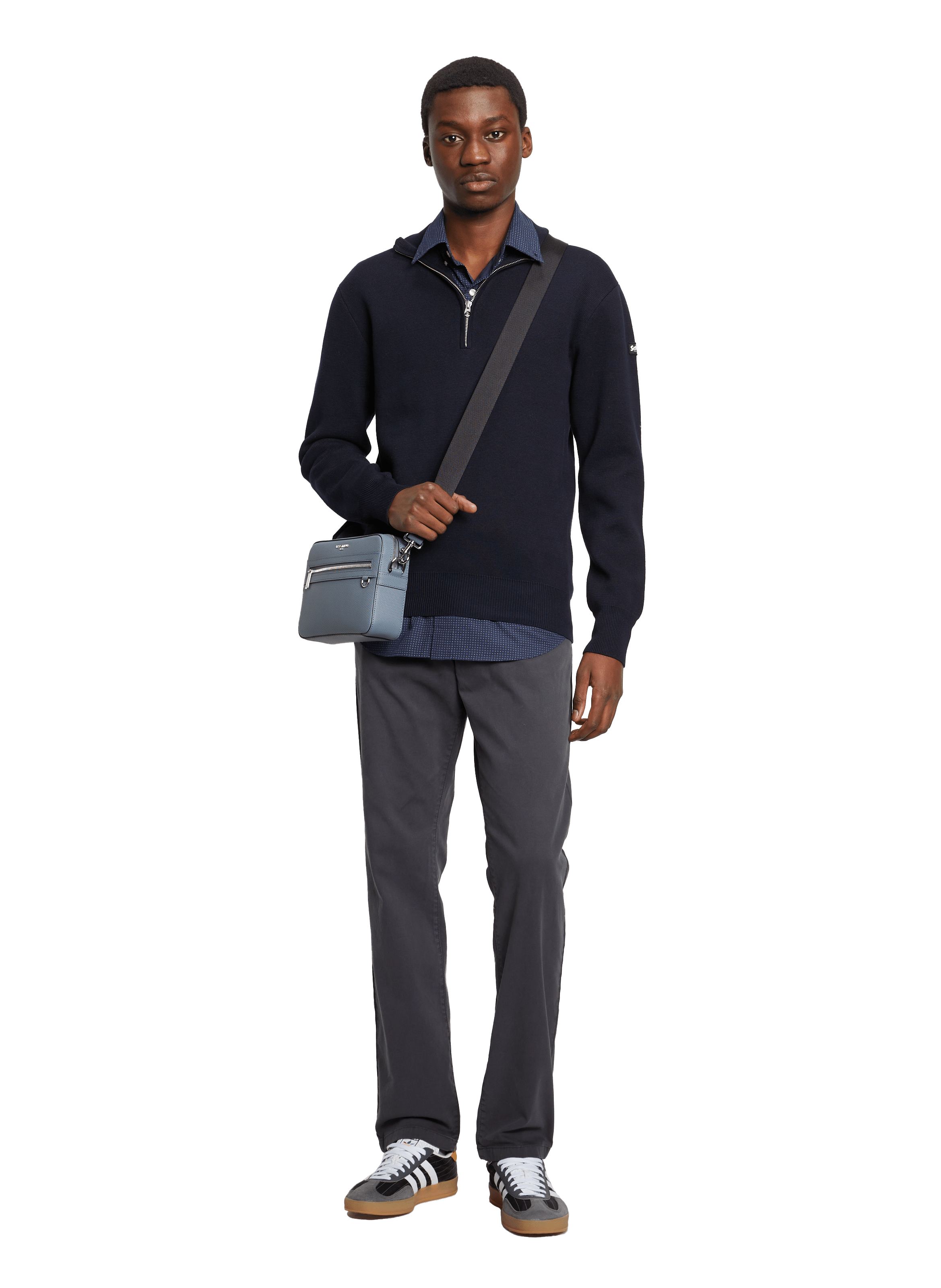 Cotton jumper SCHOTT Blue