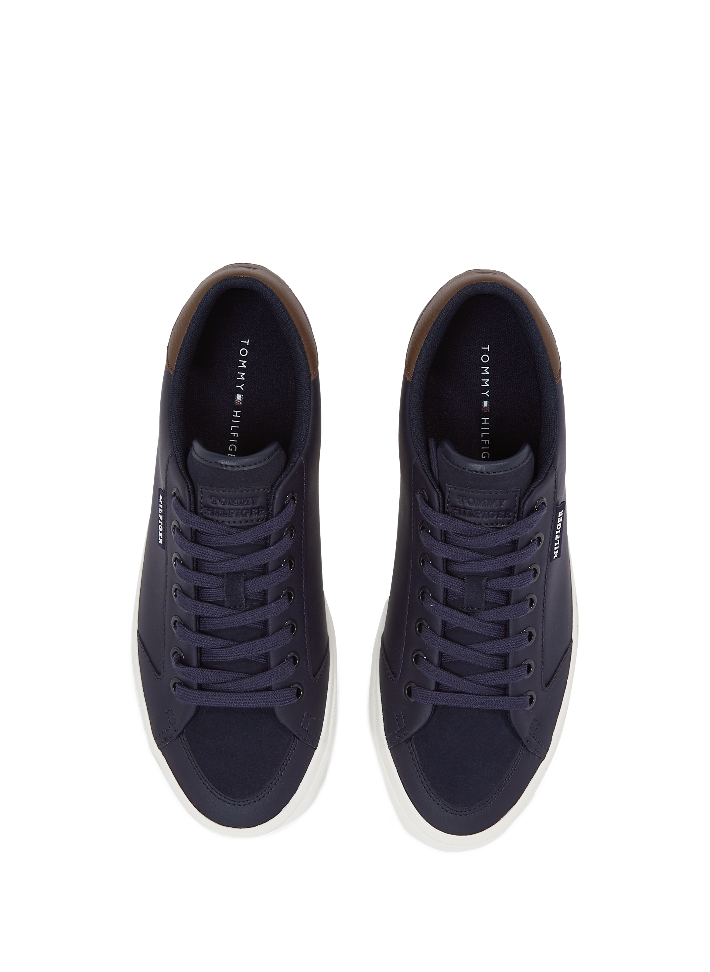 Baskets en daim à logo gaufré Bleu